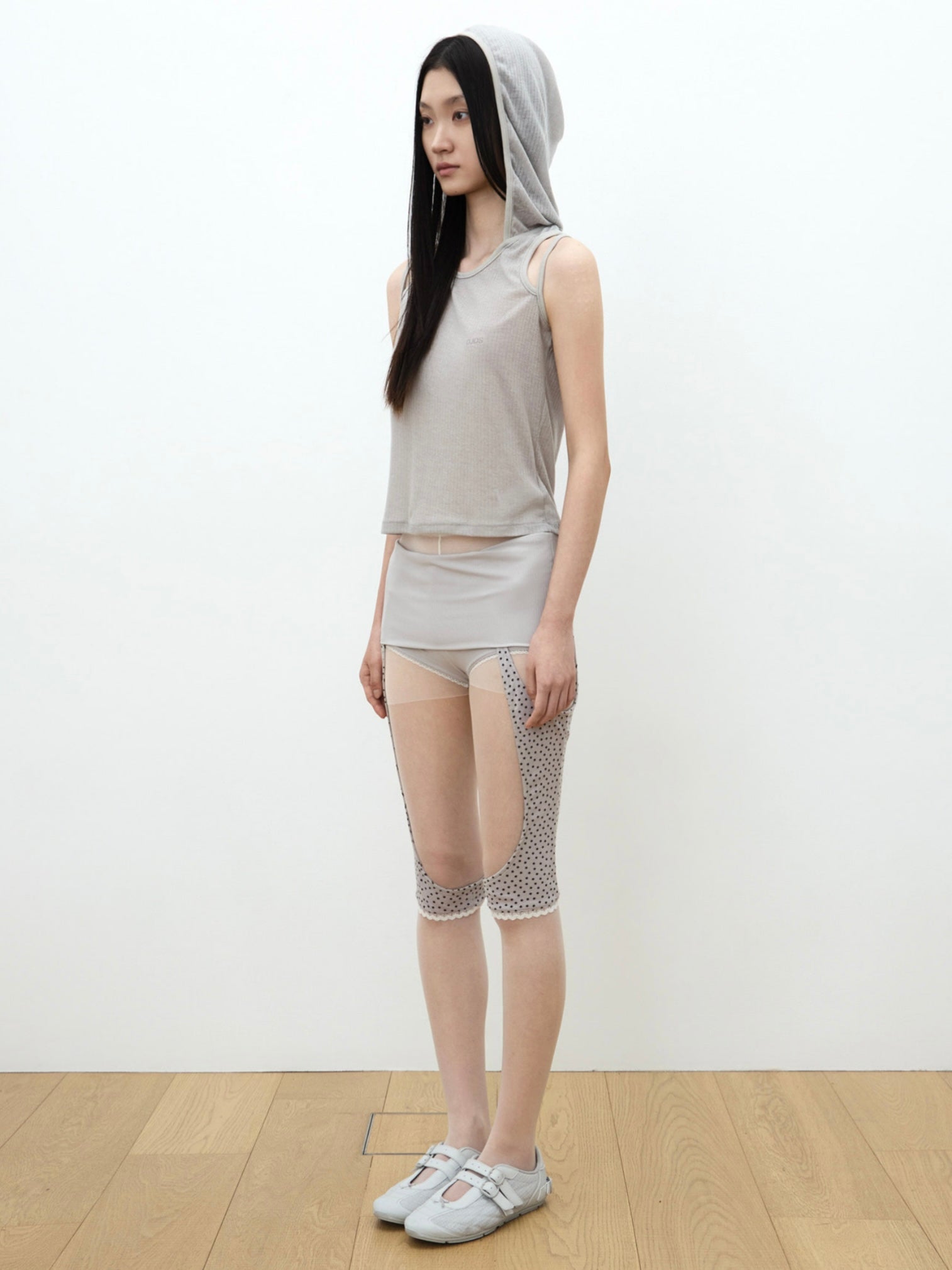 【OJOS】Rib Hood Sleeveless