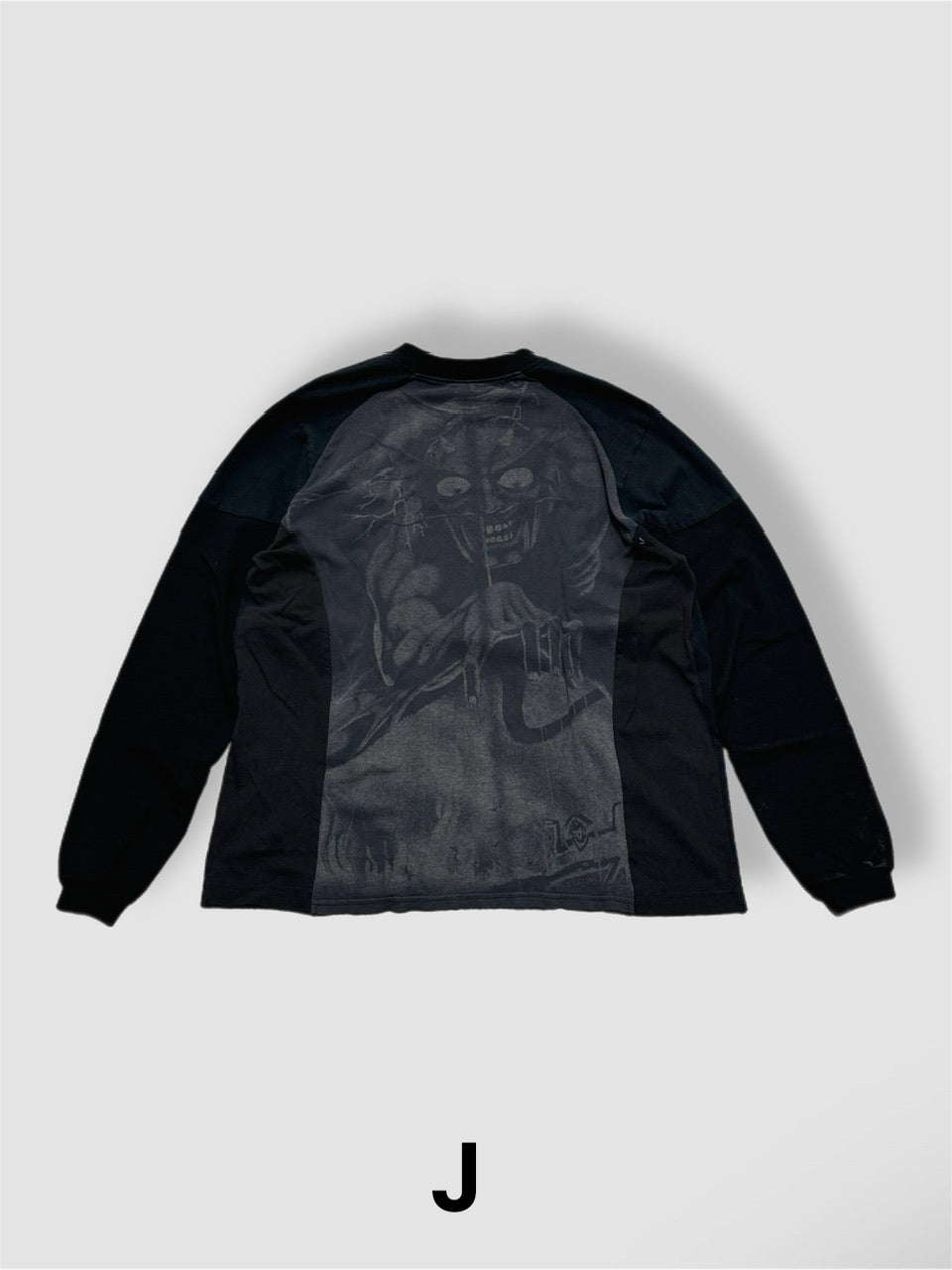 【Re +】cutting switch long sleeve (black)