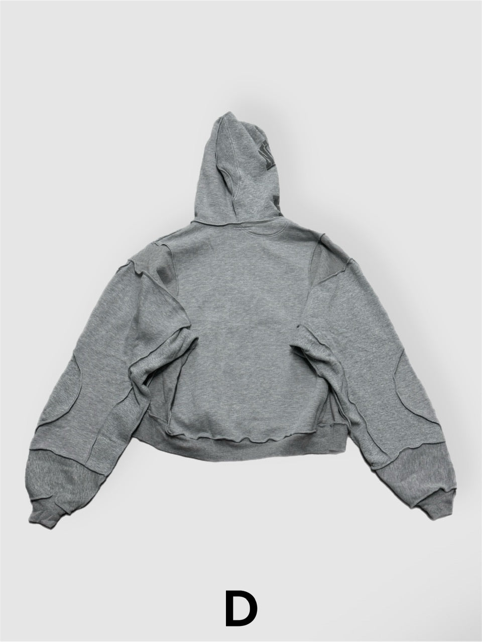 【Re +】double zip cutting switch hoodie (gray)
