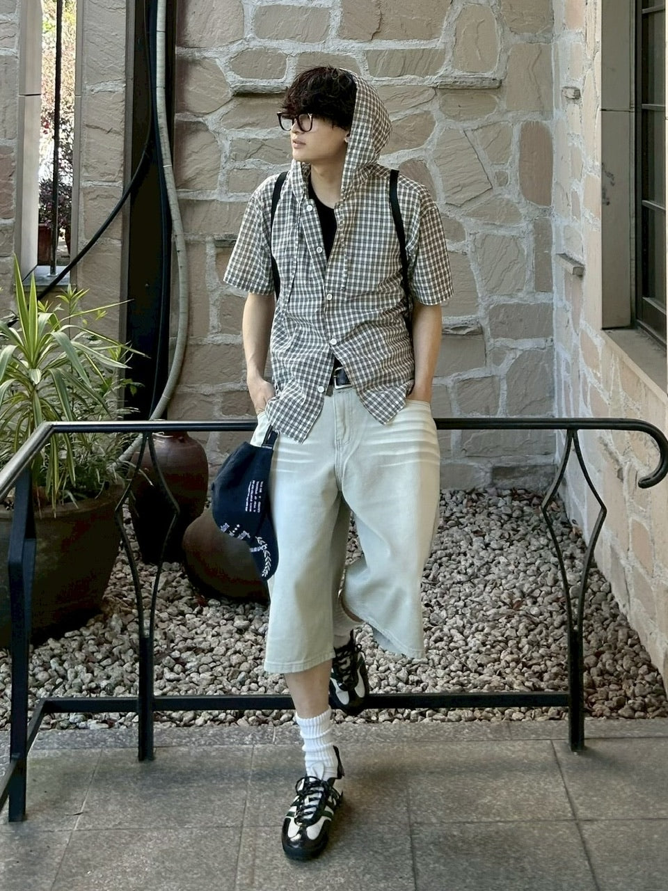 【youll】check shirt hoodie (2color)