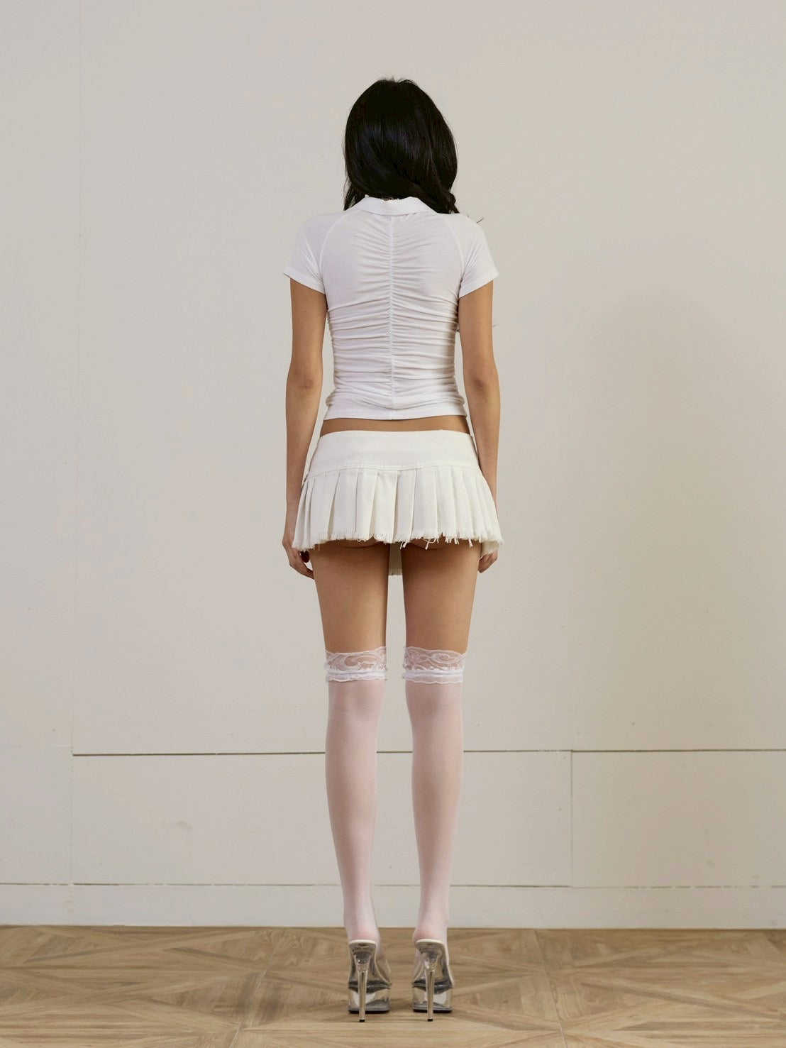 【EYEER】Script Logo Shirring Short Sleeve Shirt