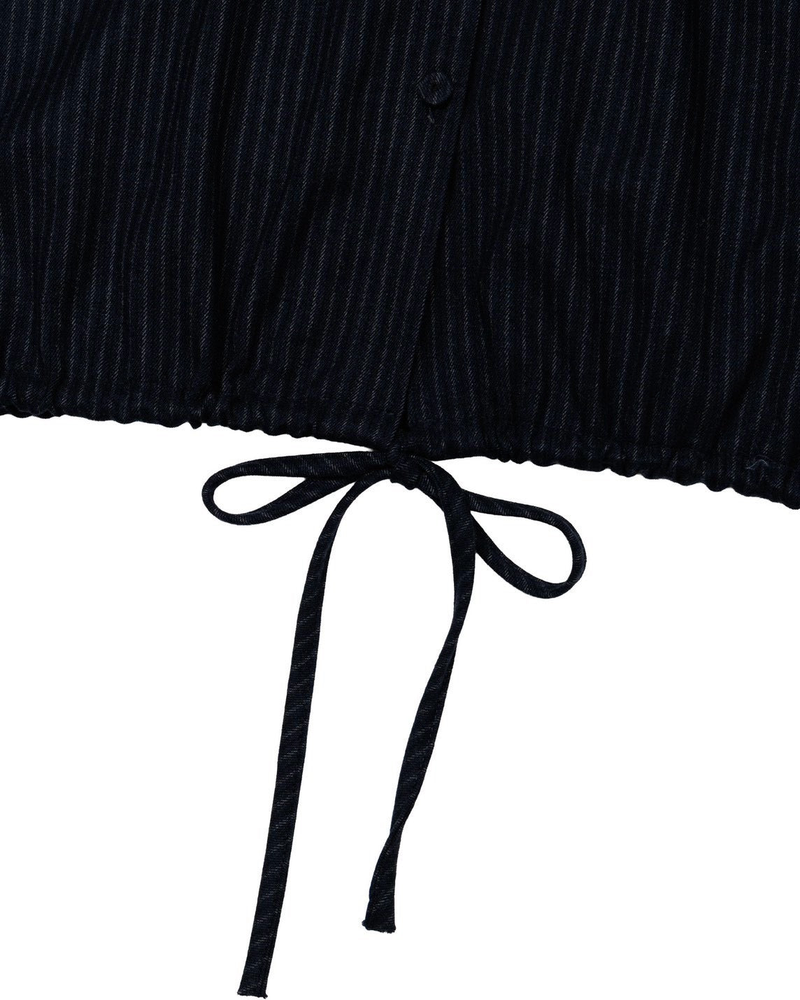 【Uglyshadow】STRIPE RUFFLE HOODED SHIRT