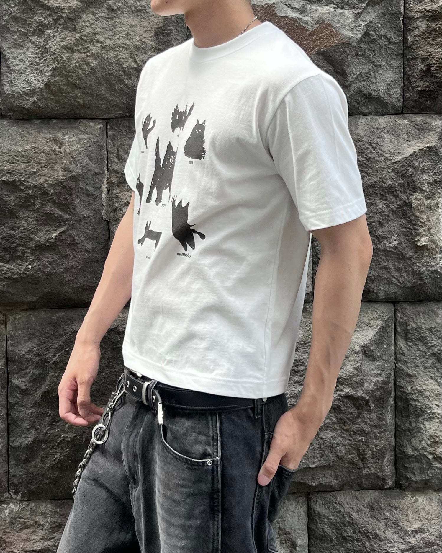大阪店WEB限定受注制【Chikashitsu +】cat mood graphic t-shirt (2color)