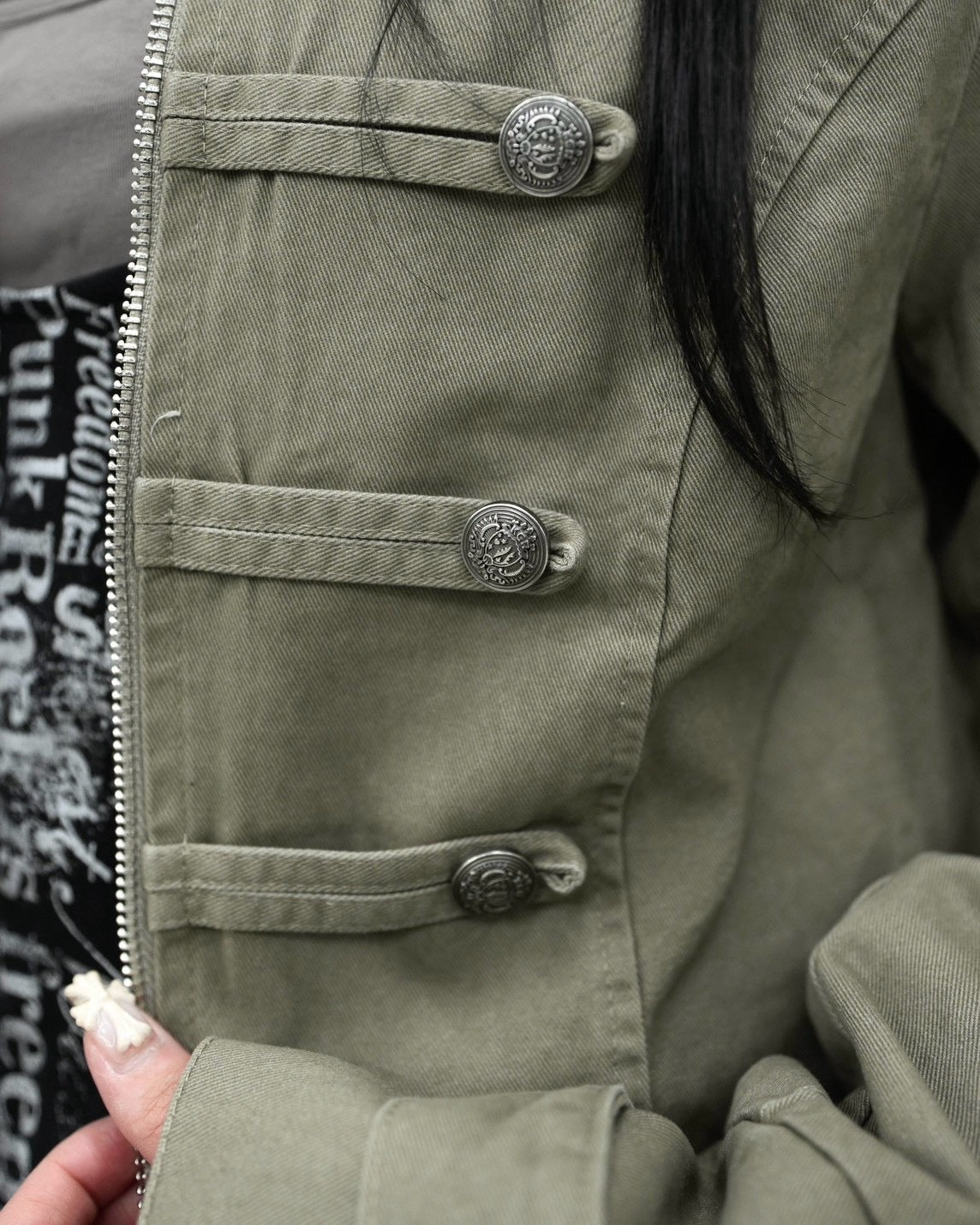 受注制【Never mind the XU】Napoleon grunge denim jacket (2color)