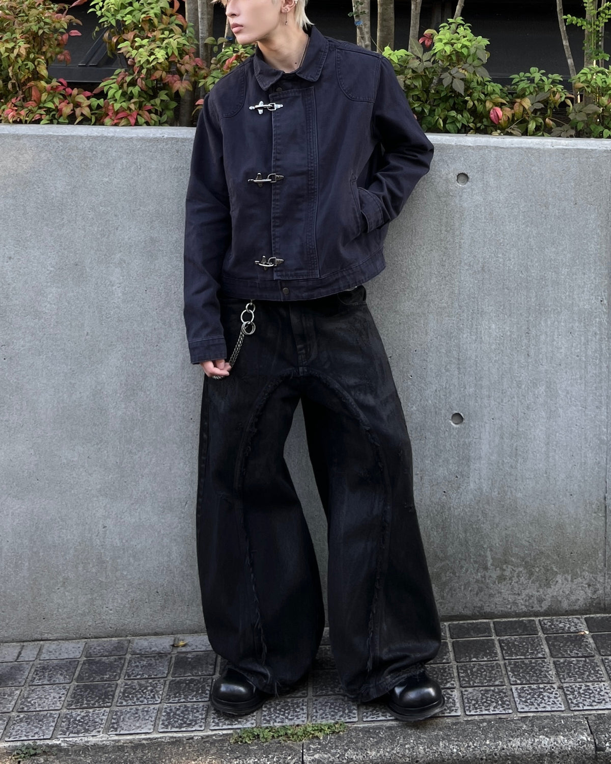 大阪店WEB限定受注制【Chikashitsu +】design hook cropped jacket (3color)