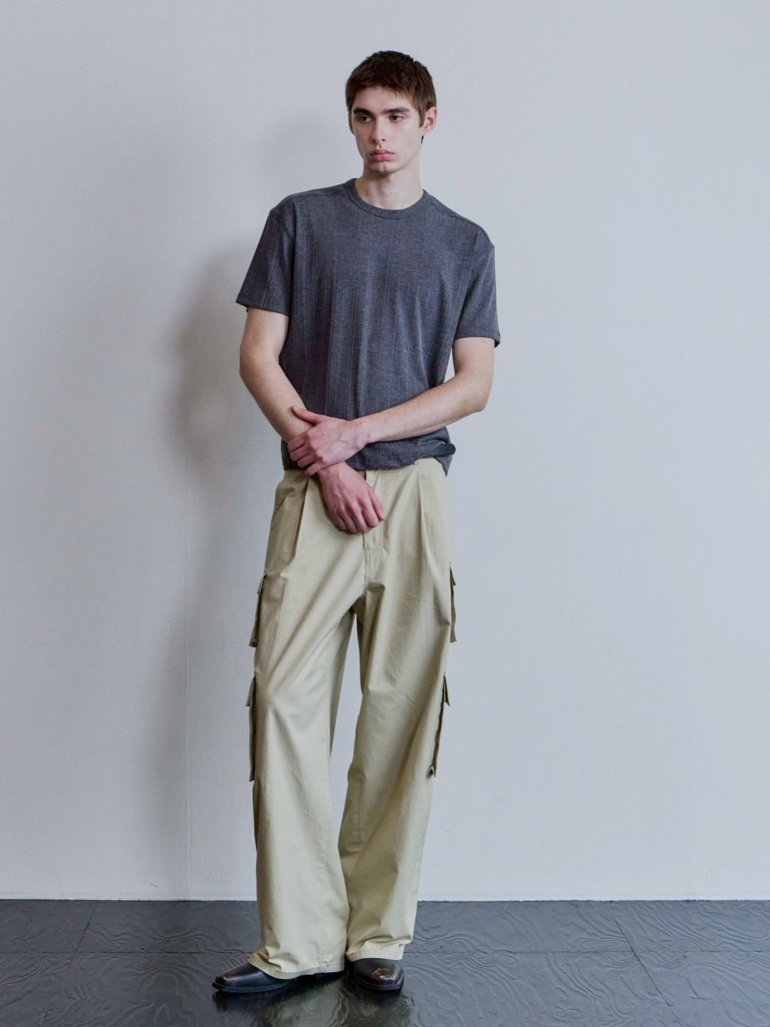 【Waviness】Rib Textured T-shirts