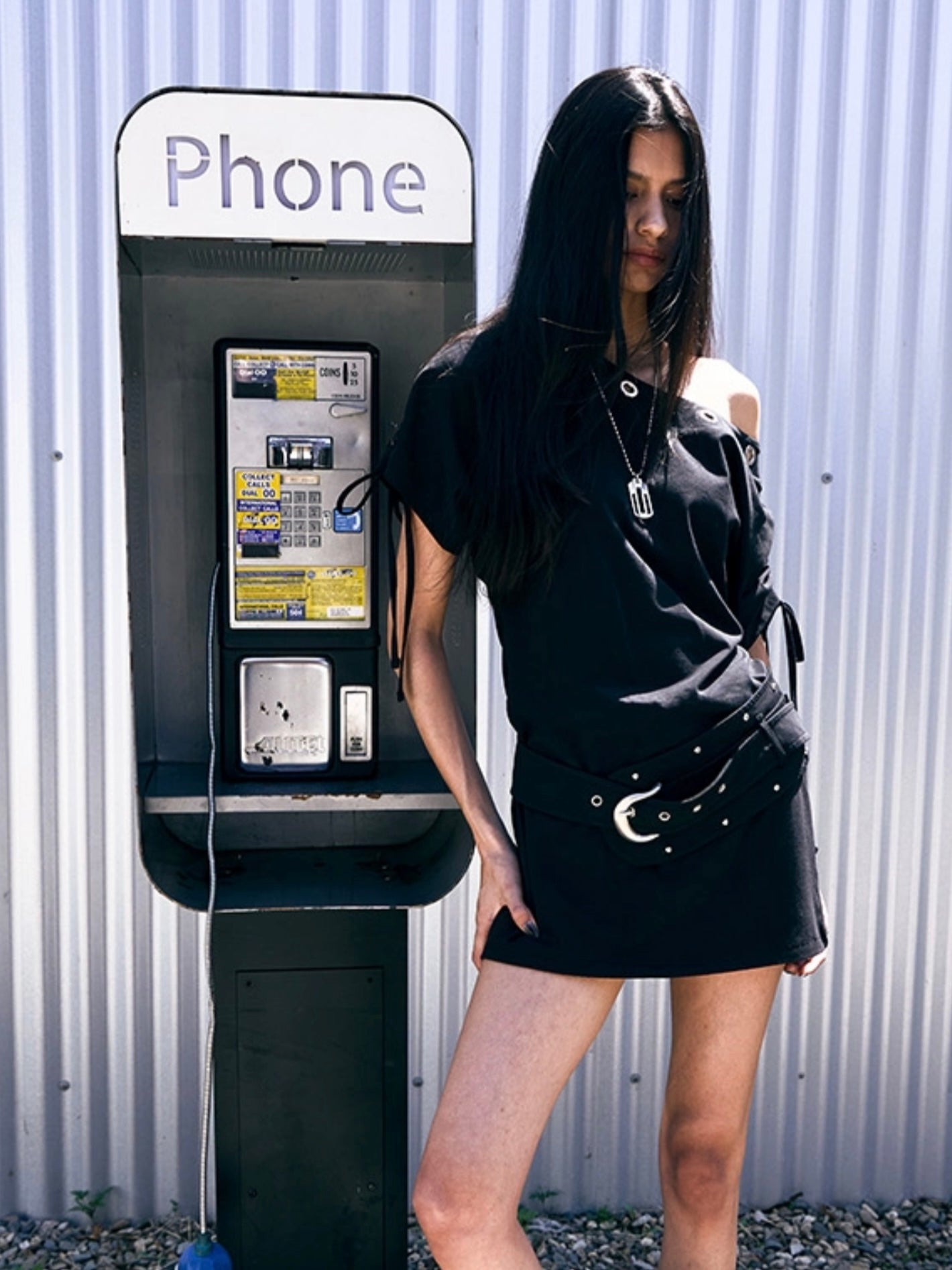 6/6 20:00発売【NOT KNOWING】Eyelet Belted Dress