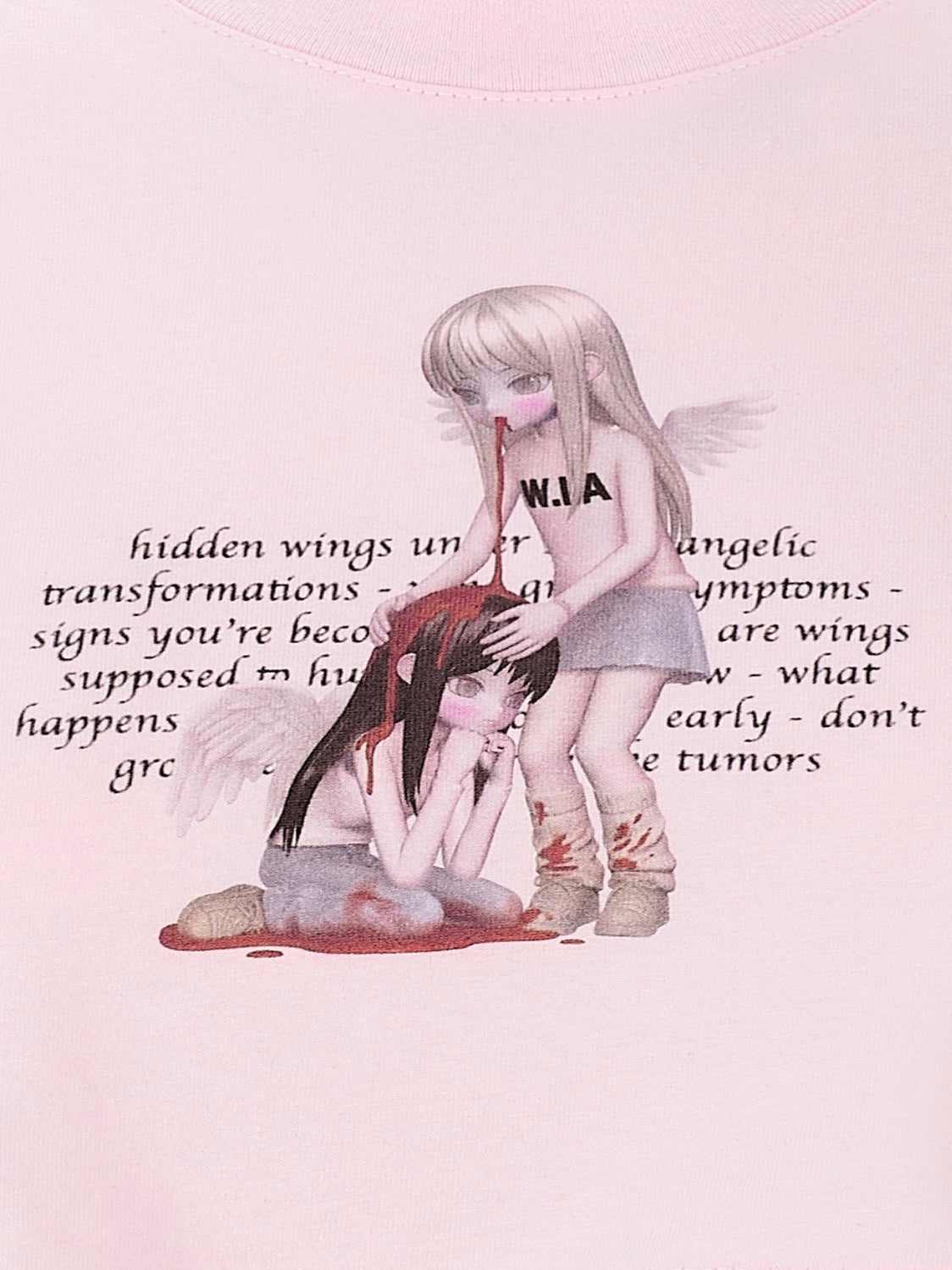 【W.I.A】W X N PINK CROP T-SHIRT 004