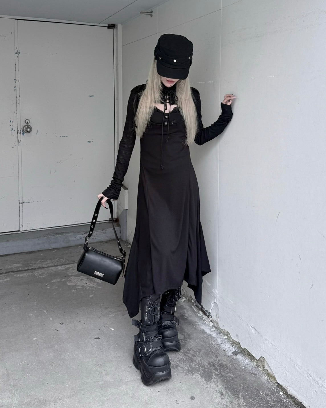 受注制【nmtc+】Curve Layered Long Skirt (2color)