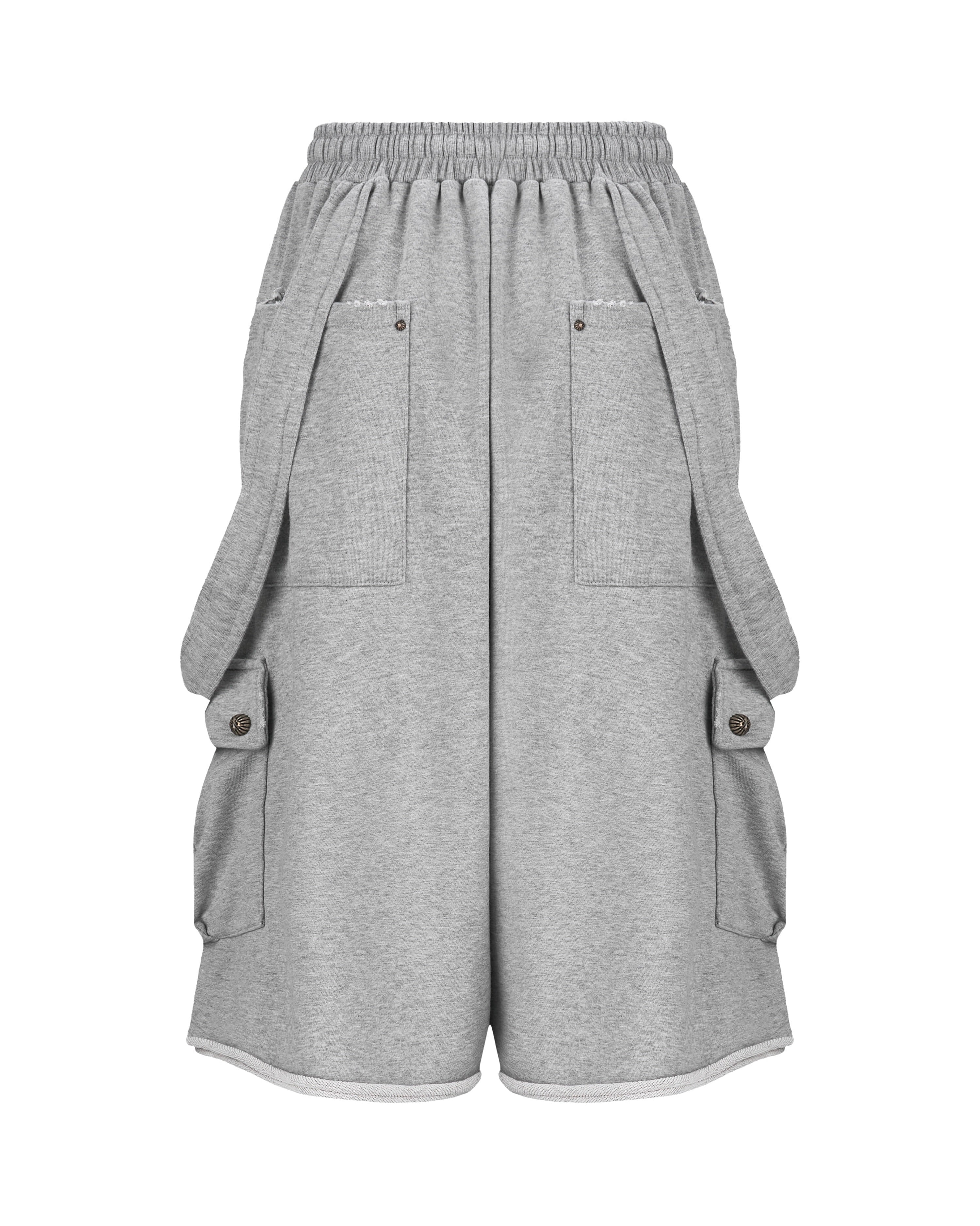【LECYTO】Suspender Cargo Bermuda Pants