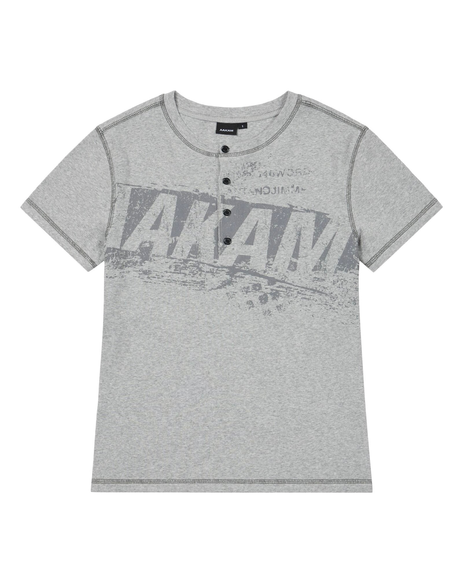 【AAKAM】Tread Henry Neck Half Top