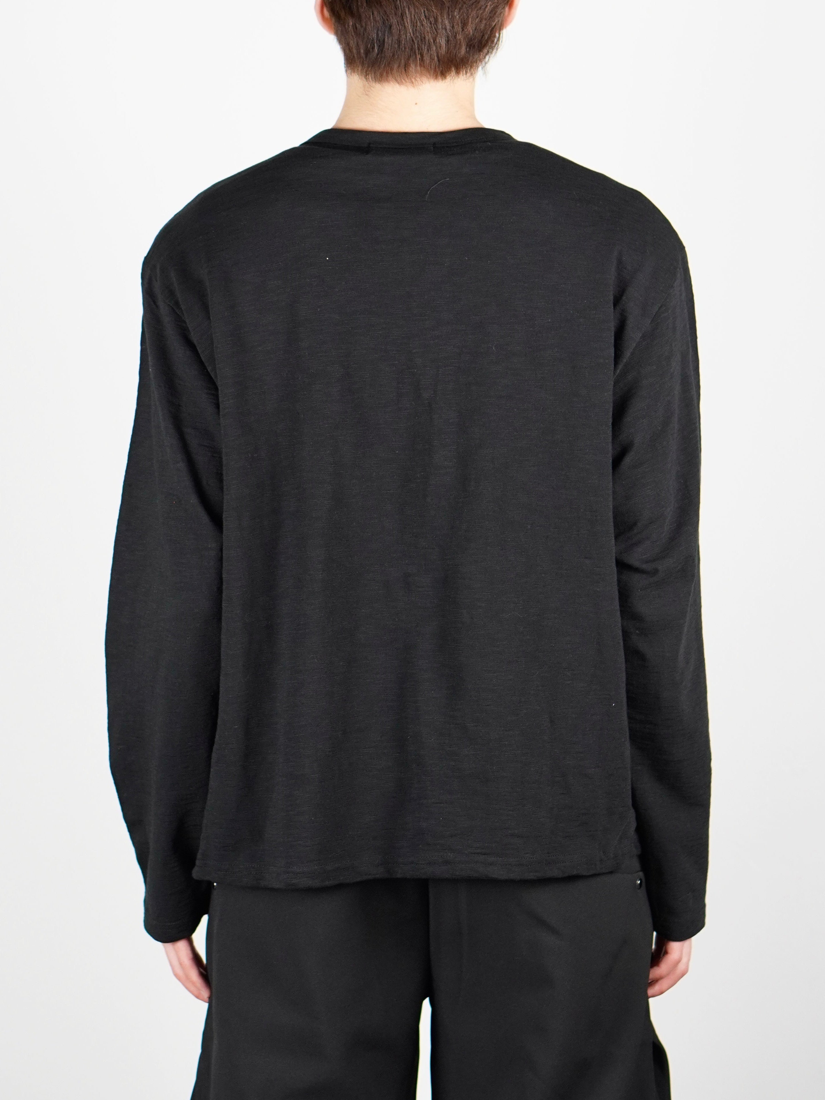 受注制【Chikashitsu +】sheer cotton henley neck long sleeve (4color)