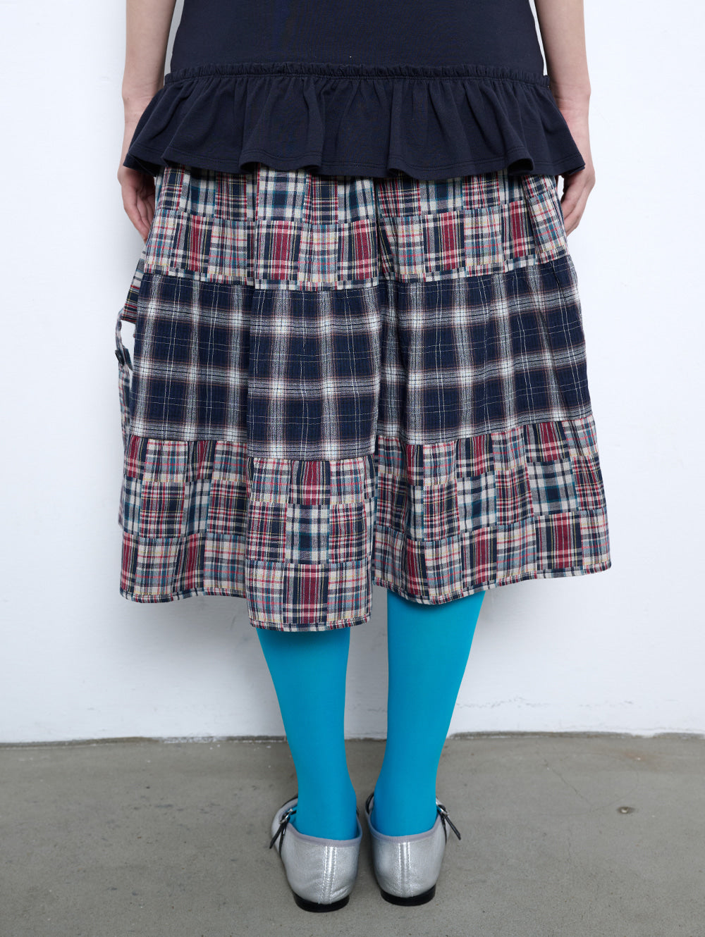 6/8 21:00発売【TUOMIO】2-WAY PATCHWORK SKIRT