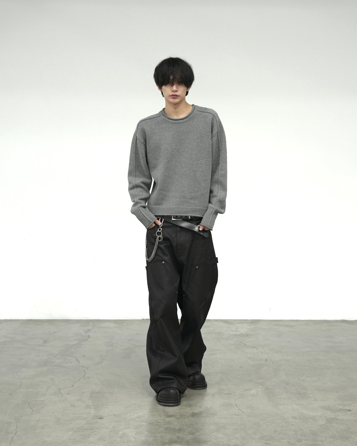 【CHIKASHITSU PLUS HIGH】Contour roll knit sweater (2color)