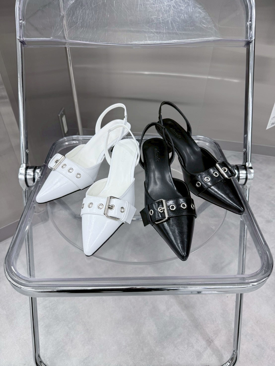 7/10 20:00発売 受注制【nmtc+】Buckle Strap Stiletto Slingback Heels (2color)