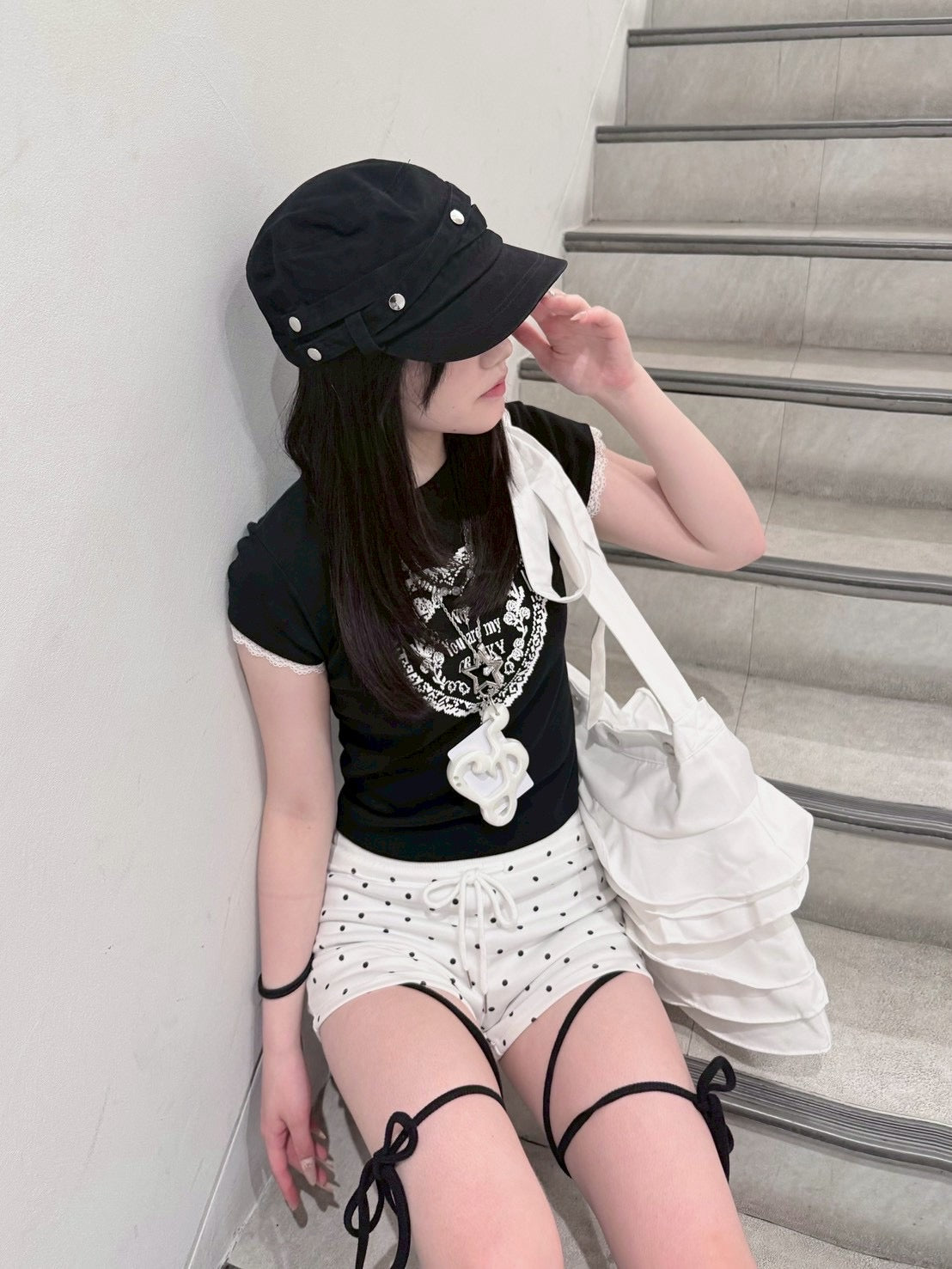 7/4 20:00発売 受注制【nmtc+】Polka Dot Banding Short Pants (3color)