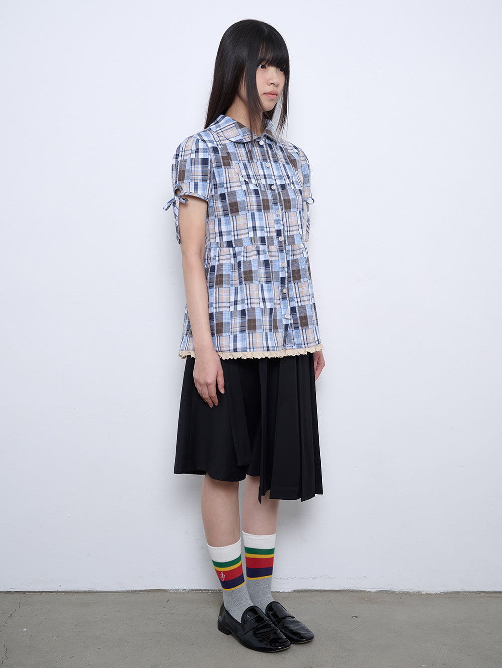 【TUOMIO】PUFF SLEEVES RIBBON BLOUSE