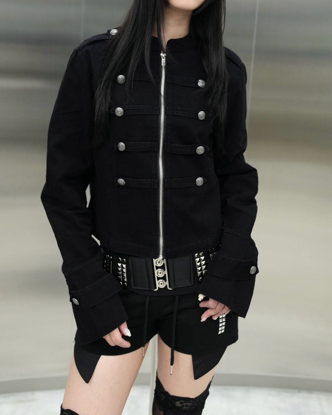 受注制【Never mind the XU】Napoleon grunge denim jacket (2color)