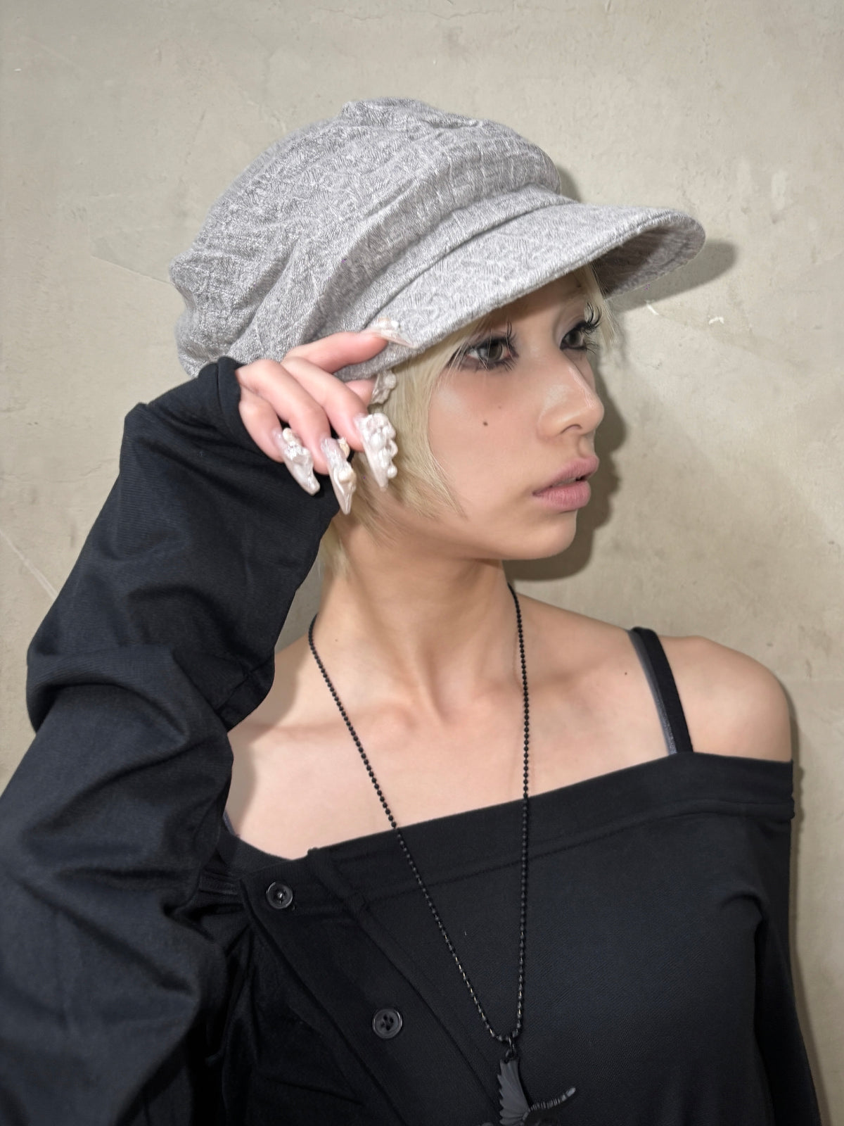 国際配送【Never mind the XU】drape casquette (3color)