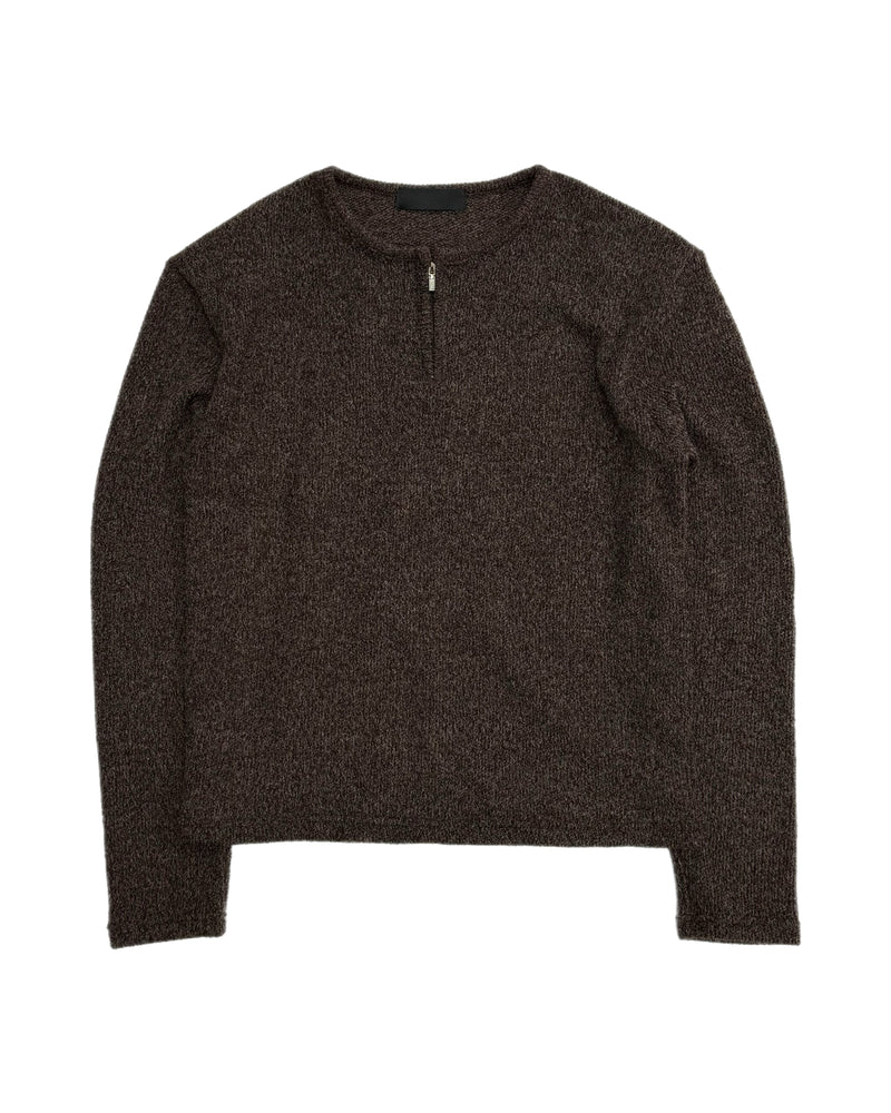 受注制【Chikashitsu +】zip neck long sleeve knit (3color)
