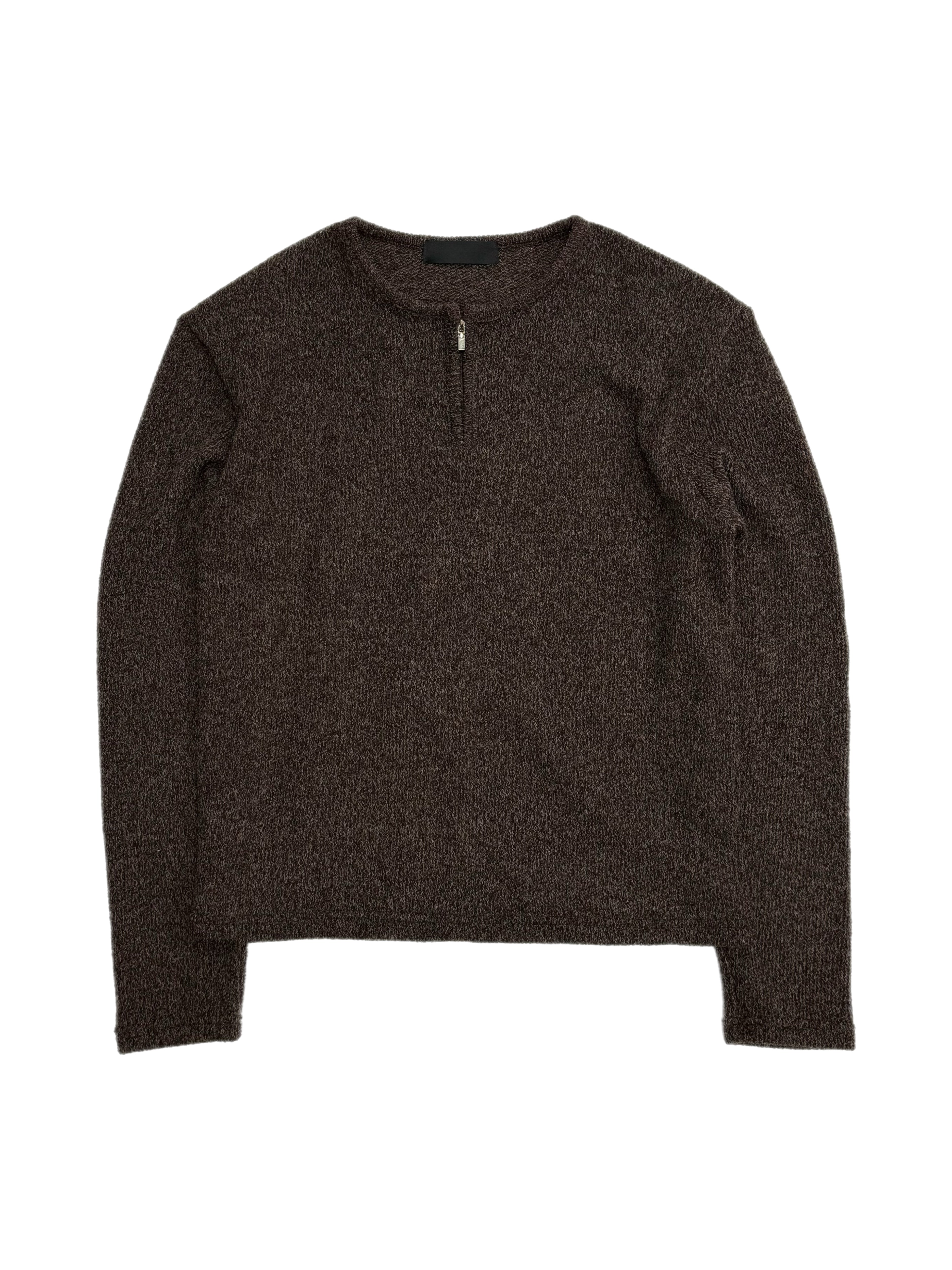 受注制【Chikashitsu +】zip neck long sleeve knit (3color)