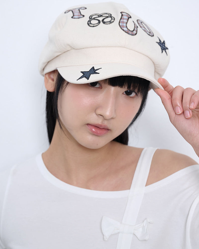 【TUOMIO】LOGO GRAPHIC NEWSBOY CAP