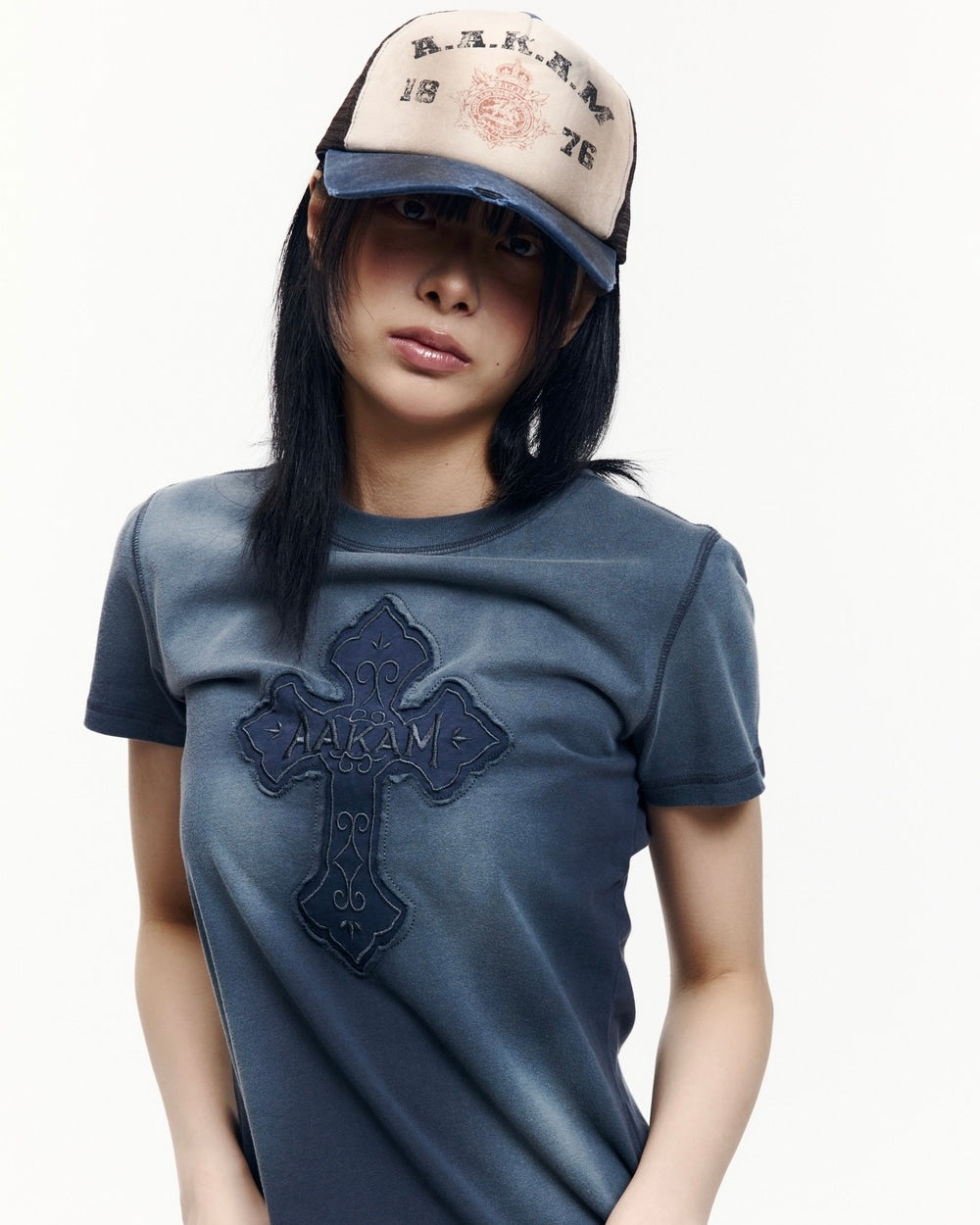 【AAKAM】Dirty Washed Trucker Cap
