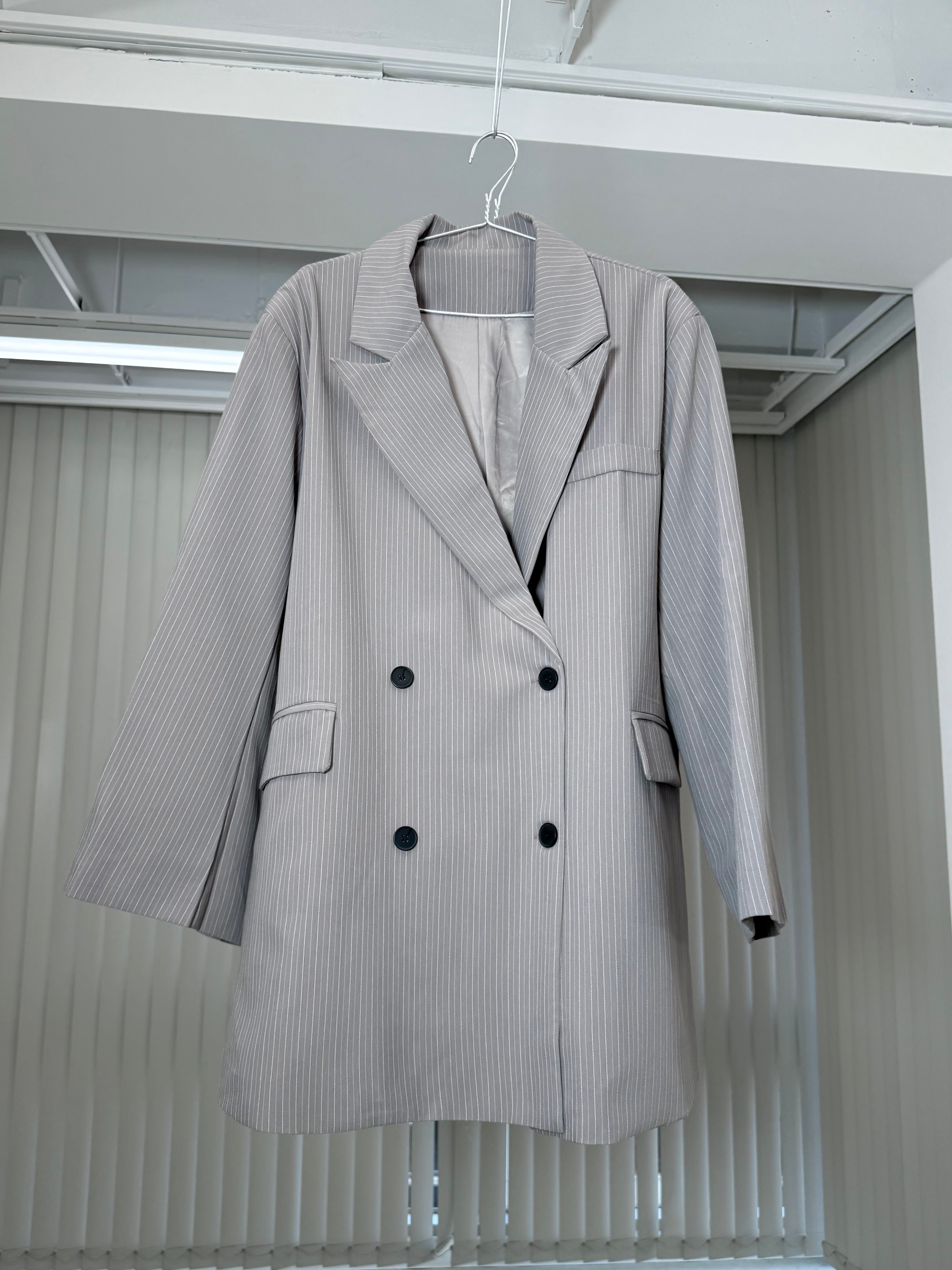 国際配送【Nerd out XU】big stripe tailored jacket / 【ナードアウトエックスユー】ビックストライプテーラードジャケット