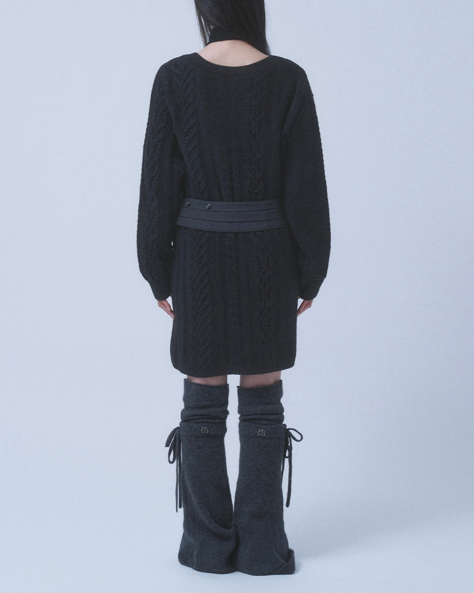 【TUOMIO】LAYERED KNIT LEG WARMER