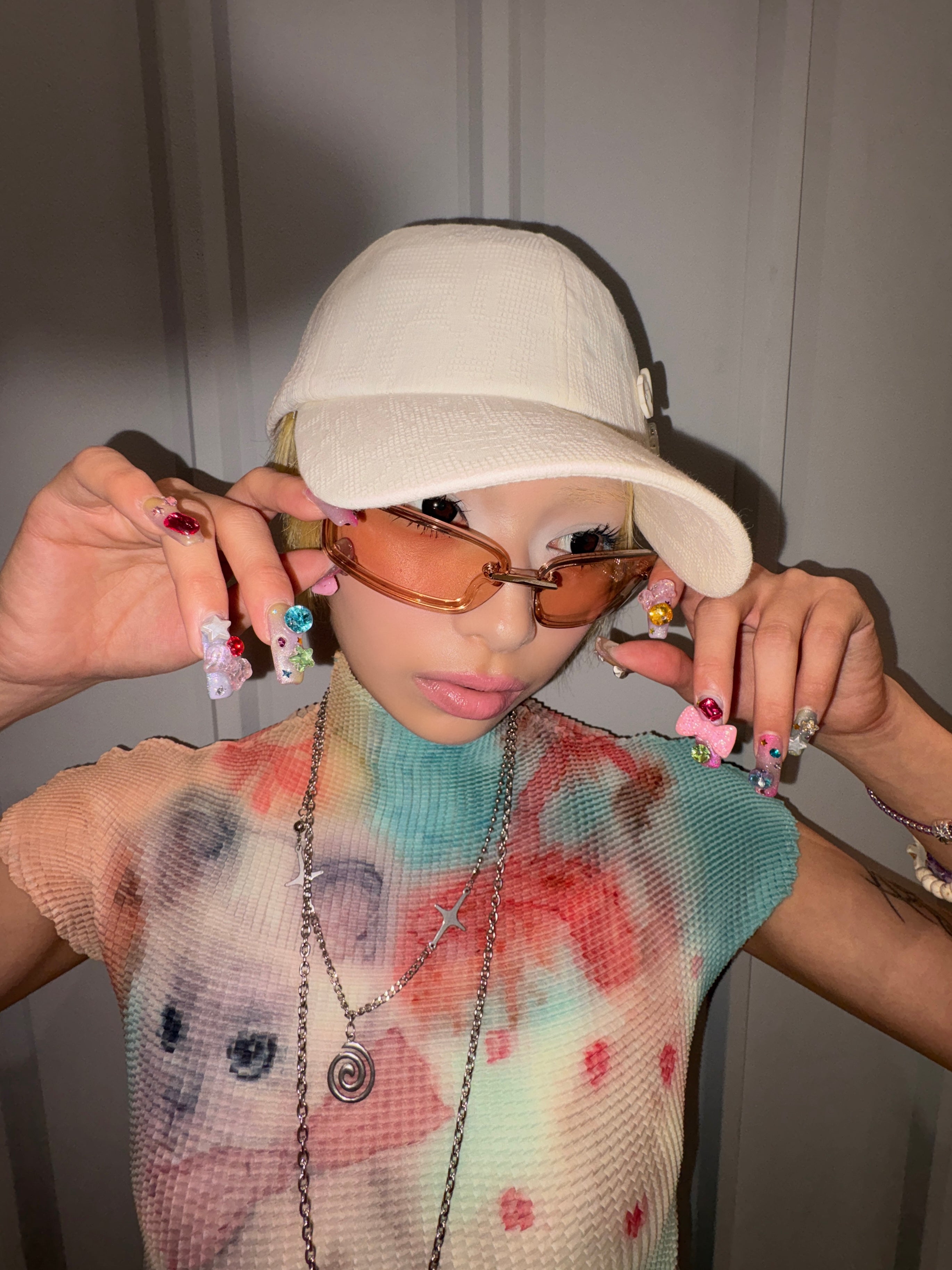 国際配送【Never mind the XU】slim shade sunglasses (2color)