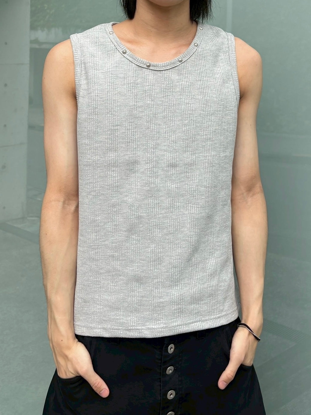 6/19 20:00発売 受注制【nmtc+】Studded Rib Tank Top (3color)