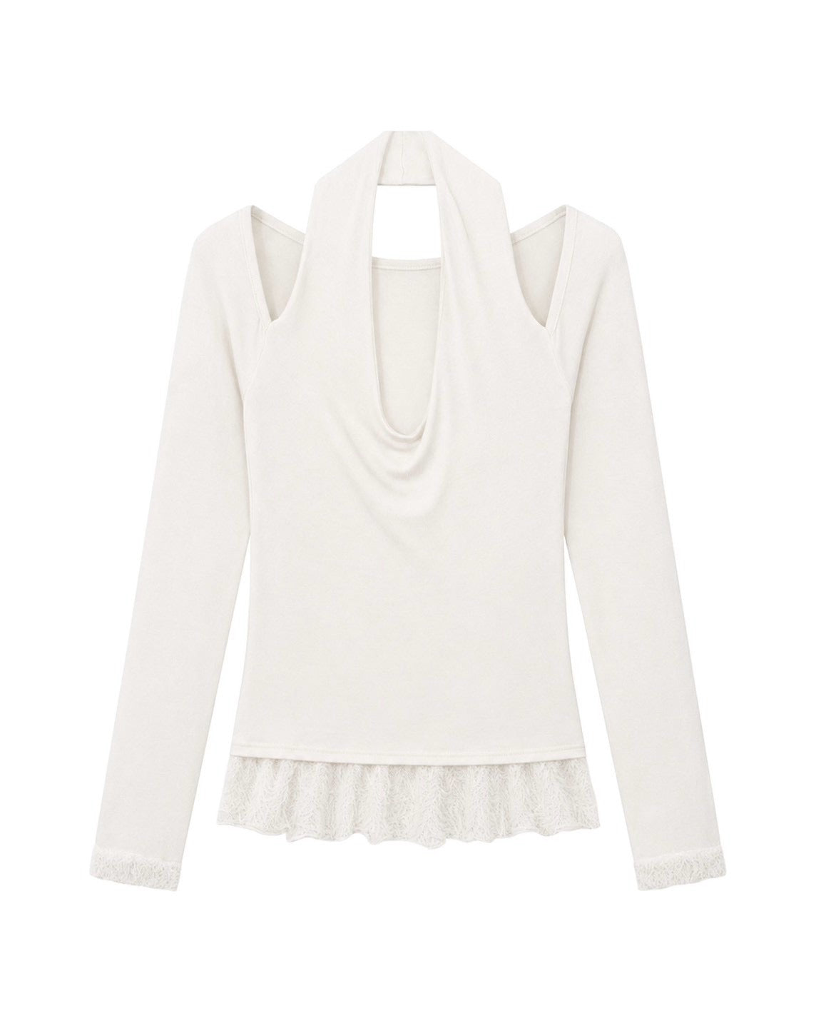 【Uglyshadow】SCARF FUR FRILL T-SHIRT