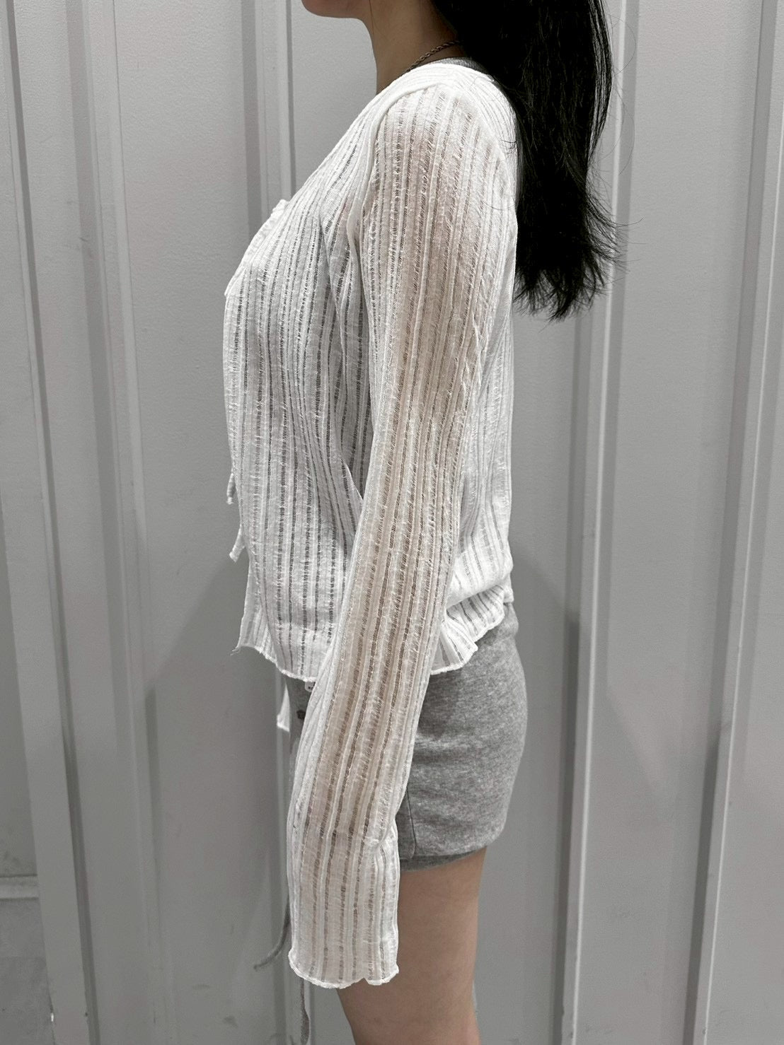 受注制【nmtc+】Sheer Bolero Cardigan (3color)