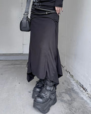 受注制【nmtc+】Curve Layered Long Skirt (2color)