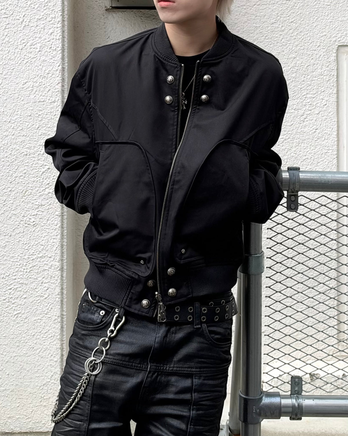 大阪店WEB限定受注制【Chikashitsu +】cropped heavy nylon MA-1 (2color)