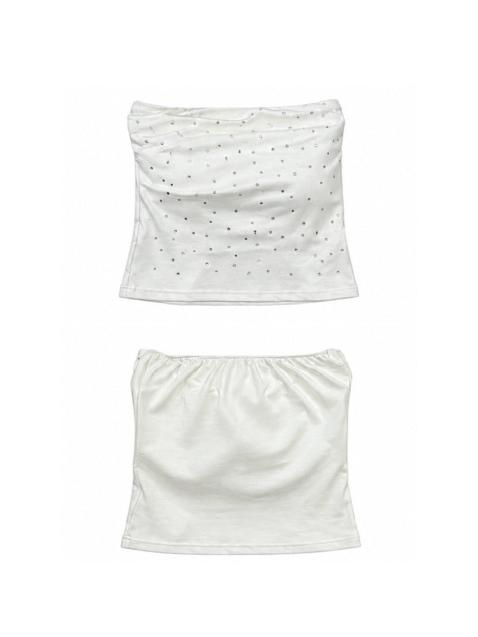 国際配送【Never mind the XU】rhinestone tubetop