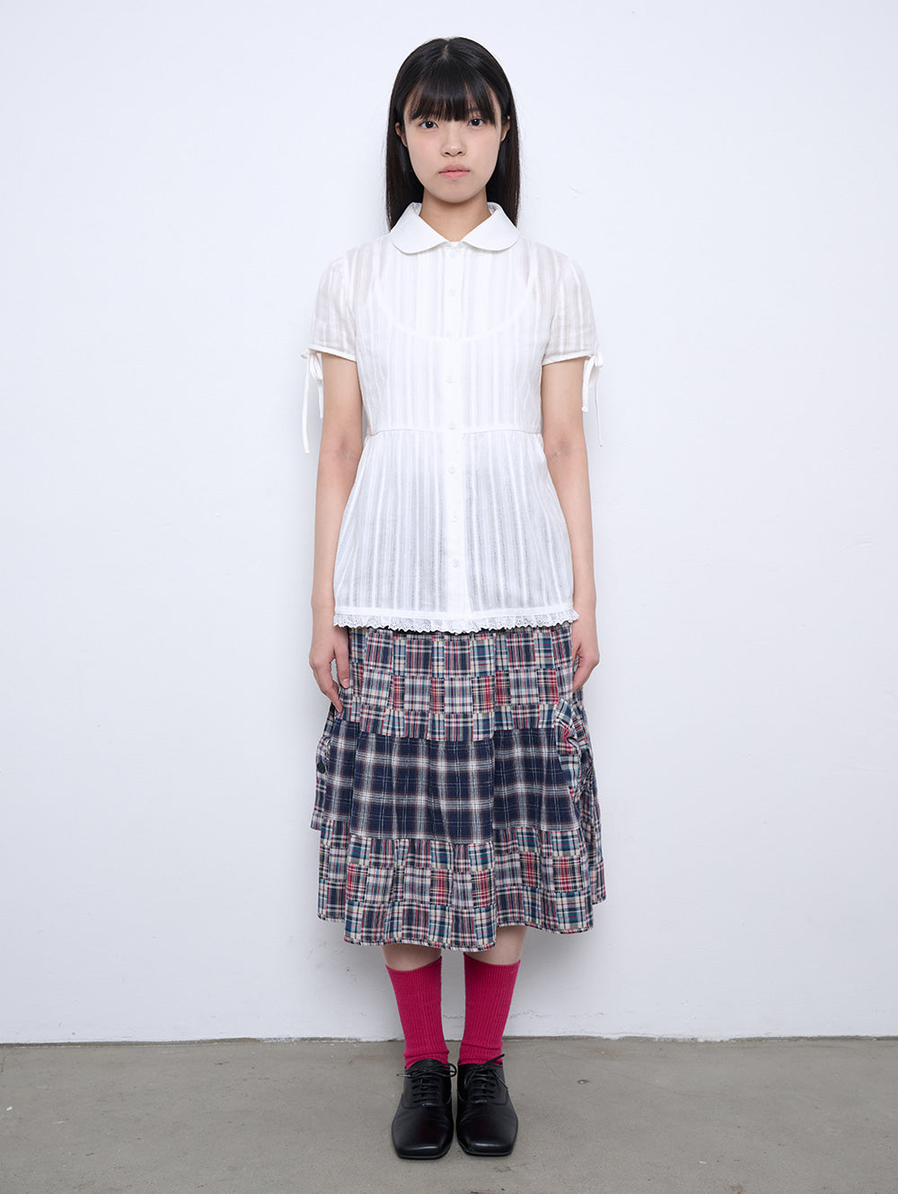 【TUOMIO】PUFF SLEEVES RIBBON BLOUSE