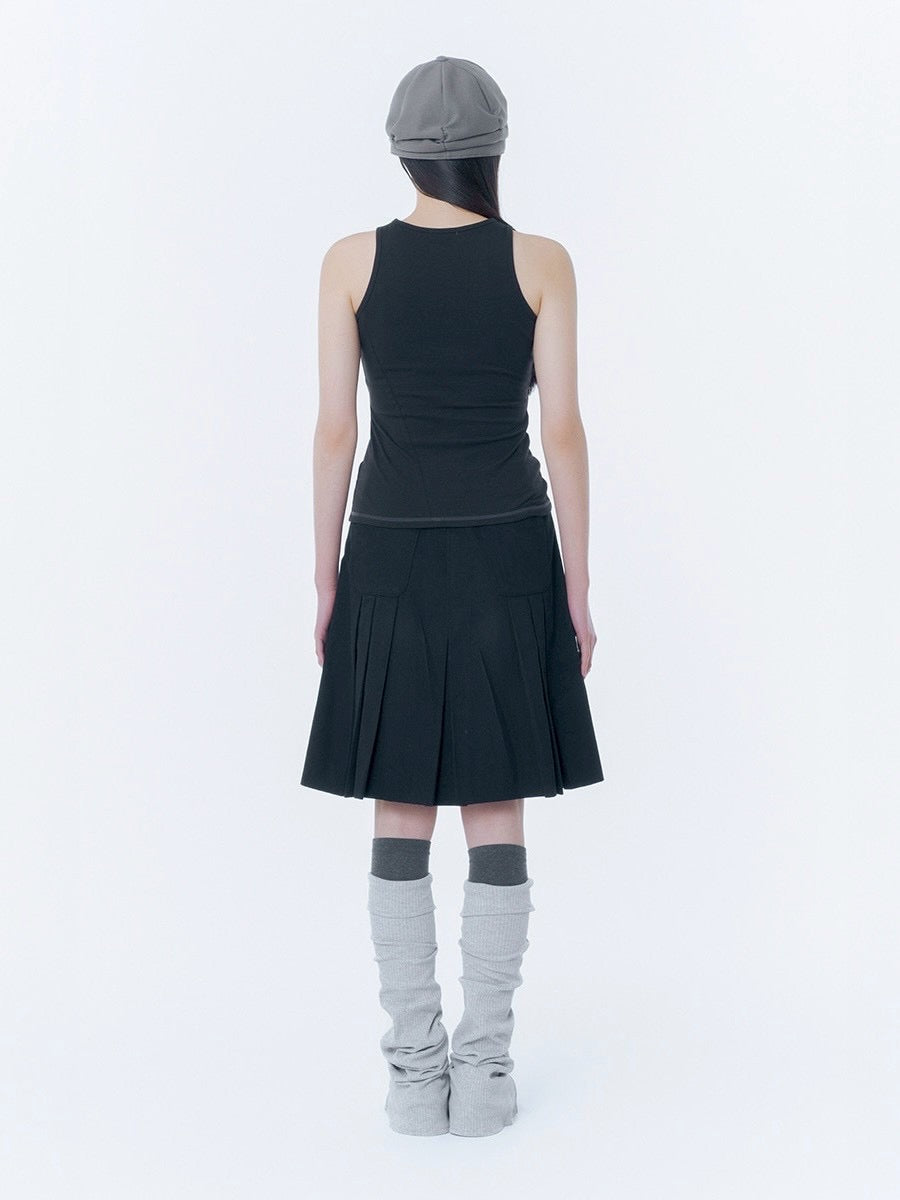 【Miseki seoul】Pocket pointed sleeveless