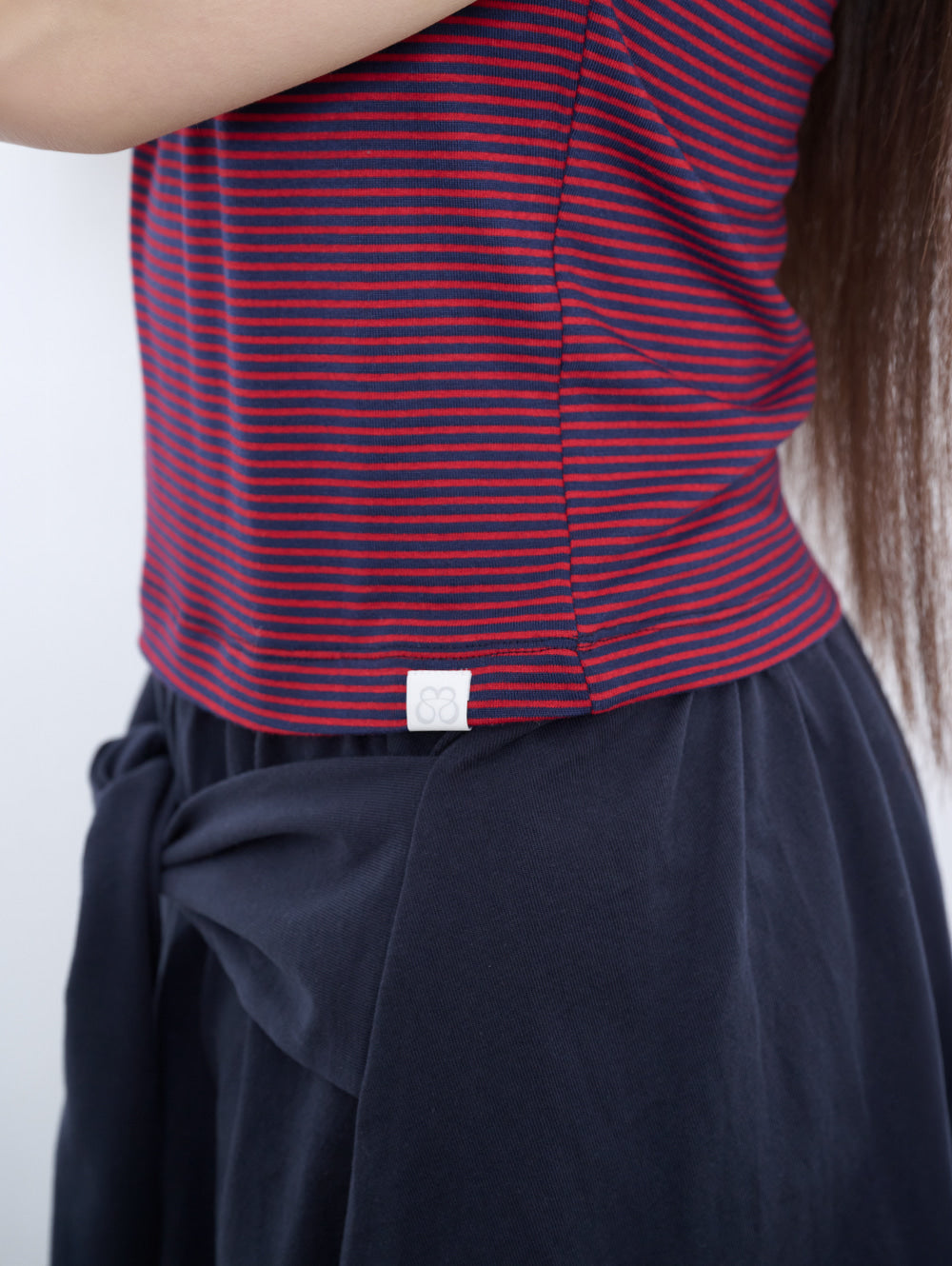 6/8 21:00発売【TUOMIO】STRIPE TIE DRESS