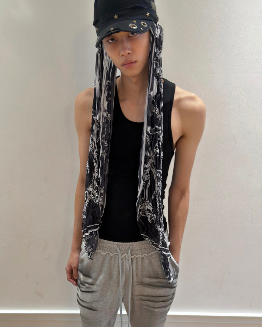 【LECYTO】Relic Pleated Long Scarf