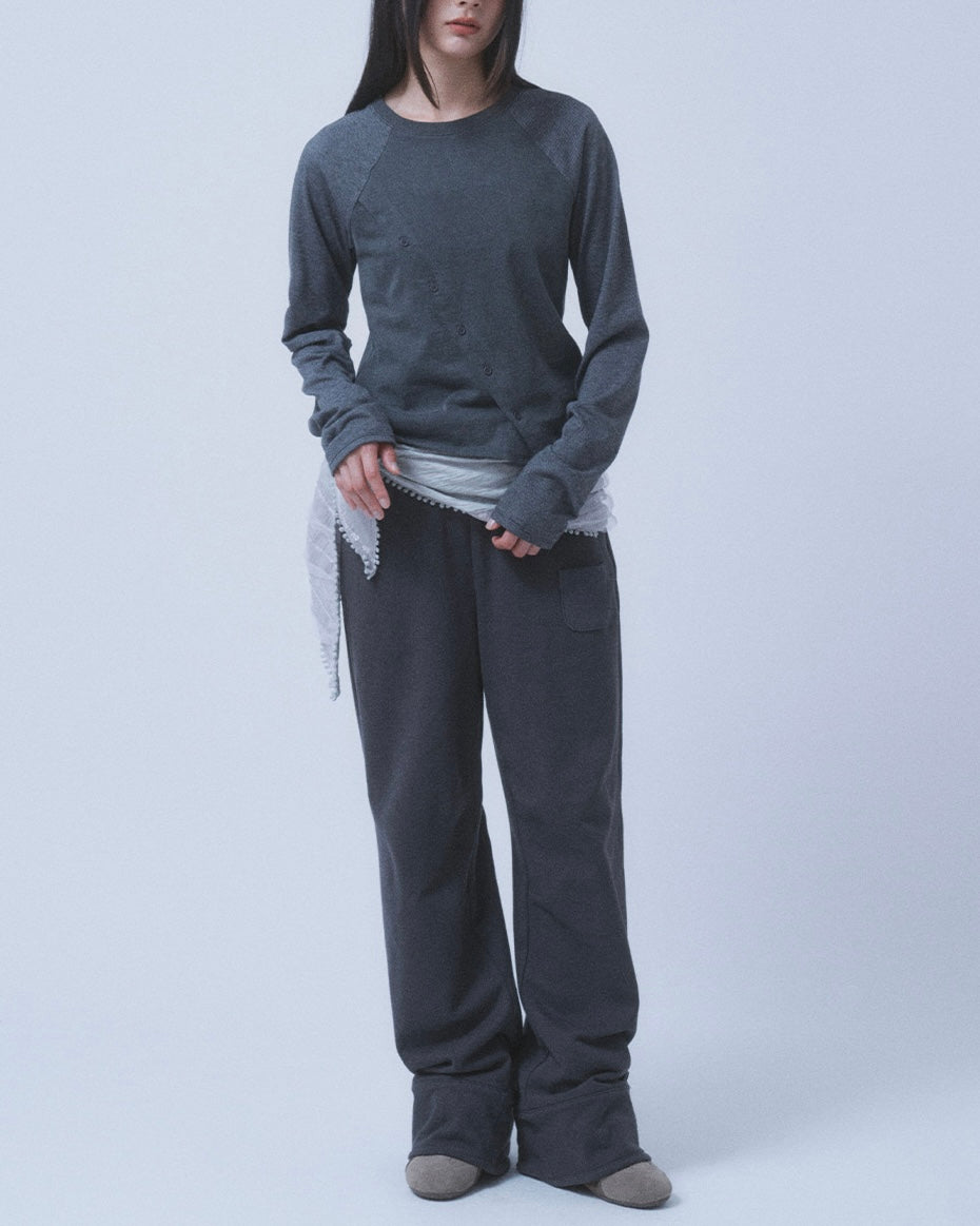 【TUOMIO】STRIPE BUTTON LONG SLEEVE