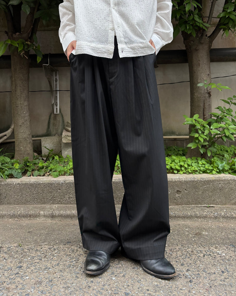 東京店WEB限定受注制【Chikashitsu +】stripe ballon slacks (2color)
