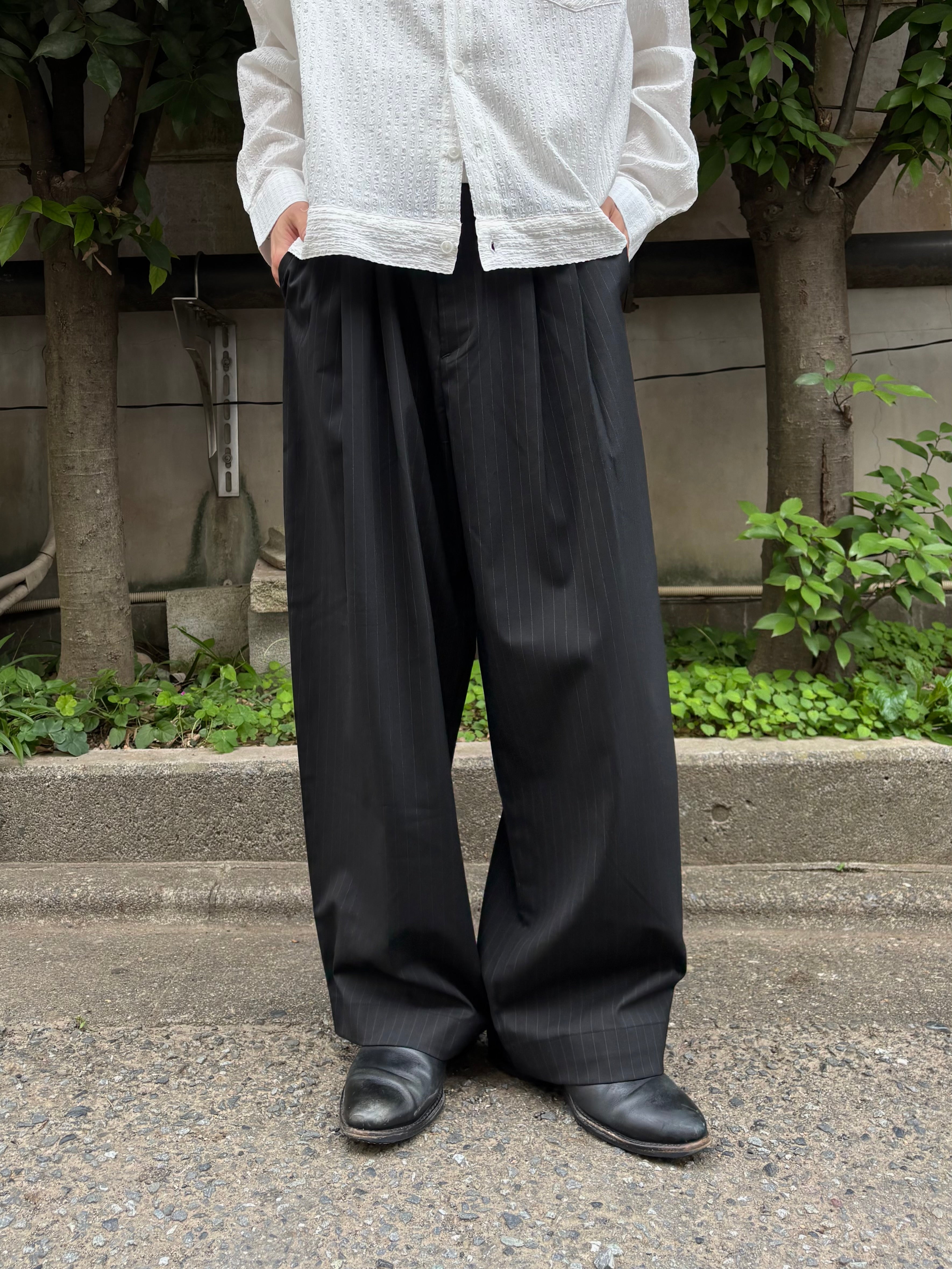 東京店WEB限定受注制【Chikashitsu +】stripe ballon slacks (2color)