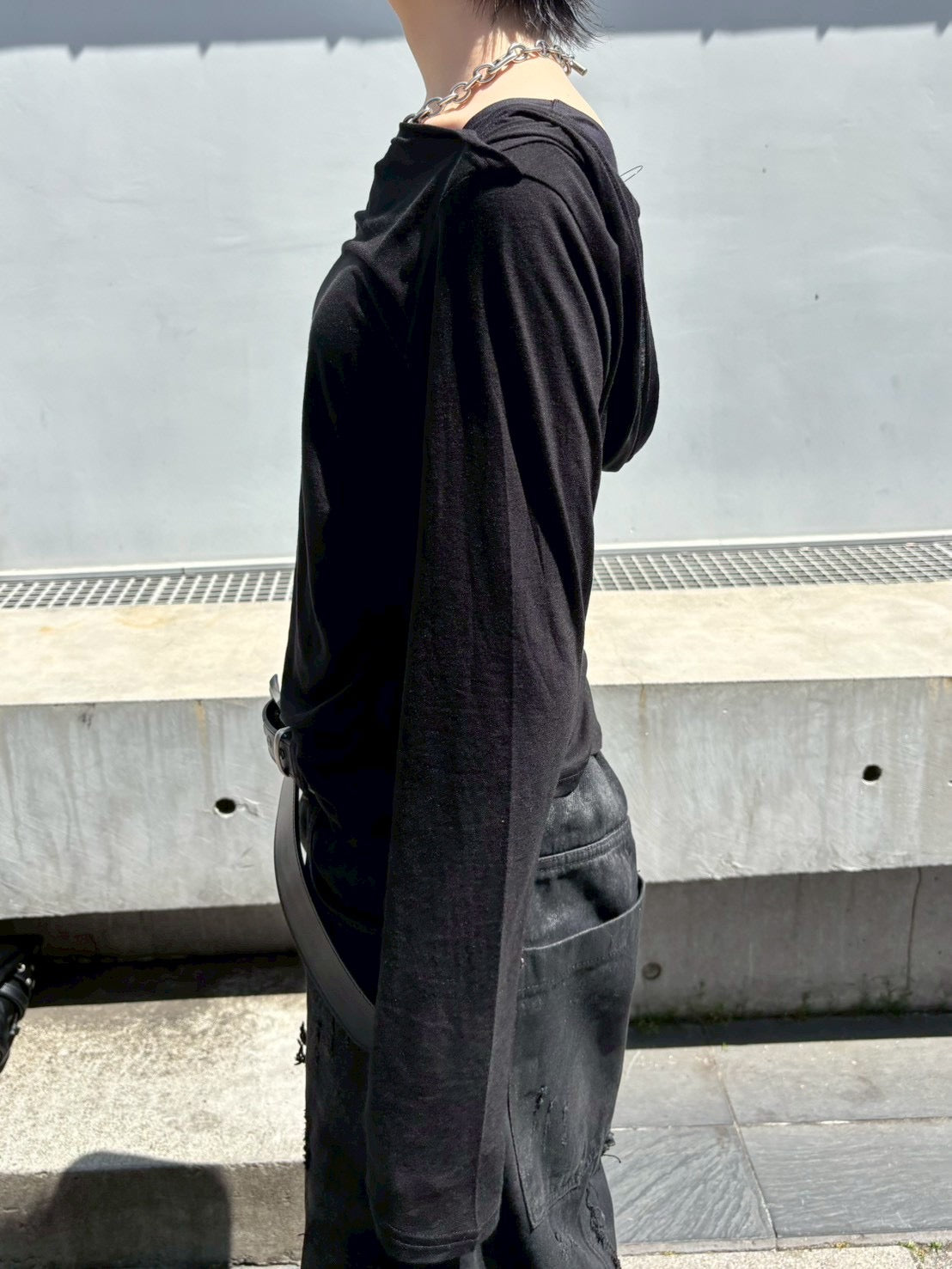 受注制【nmtc+】drape sheer hoodie (2color)