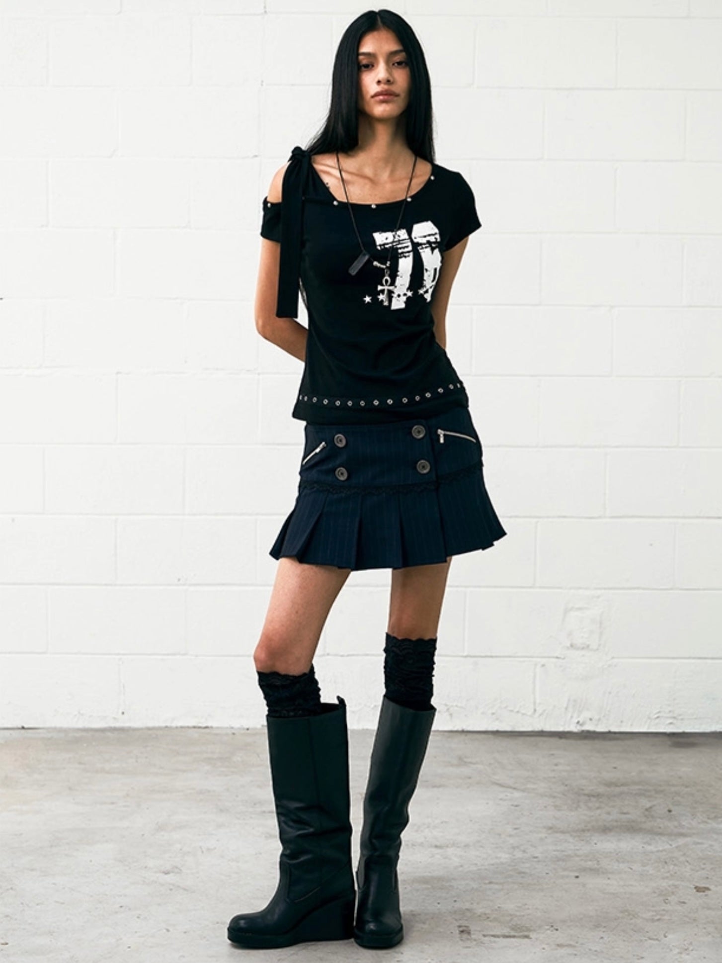 6/620:00発売【NOT KNOWING】Tied One Shoulder 76 Top