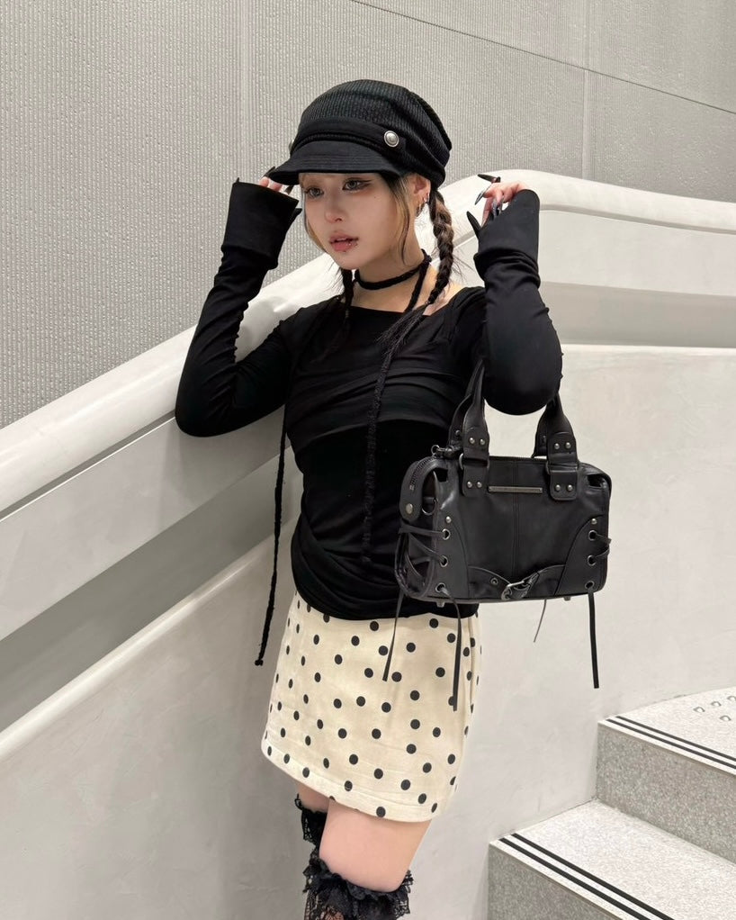 大阪店 WEB限定 受注制【Never mind the XU】Dot Muse Mini Skirt