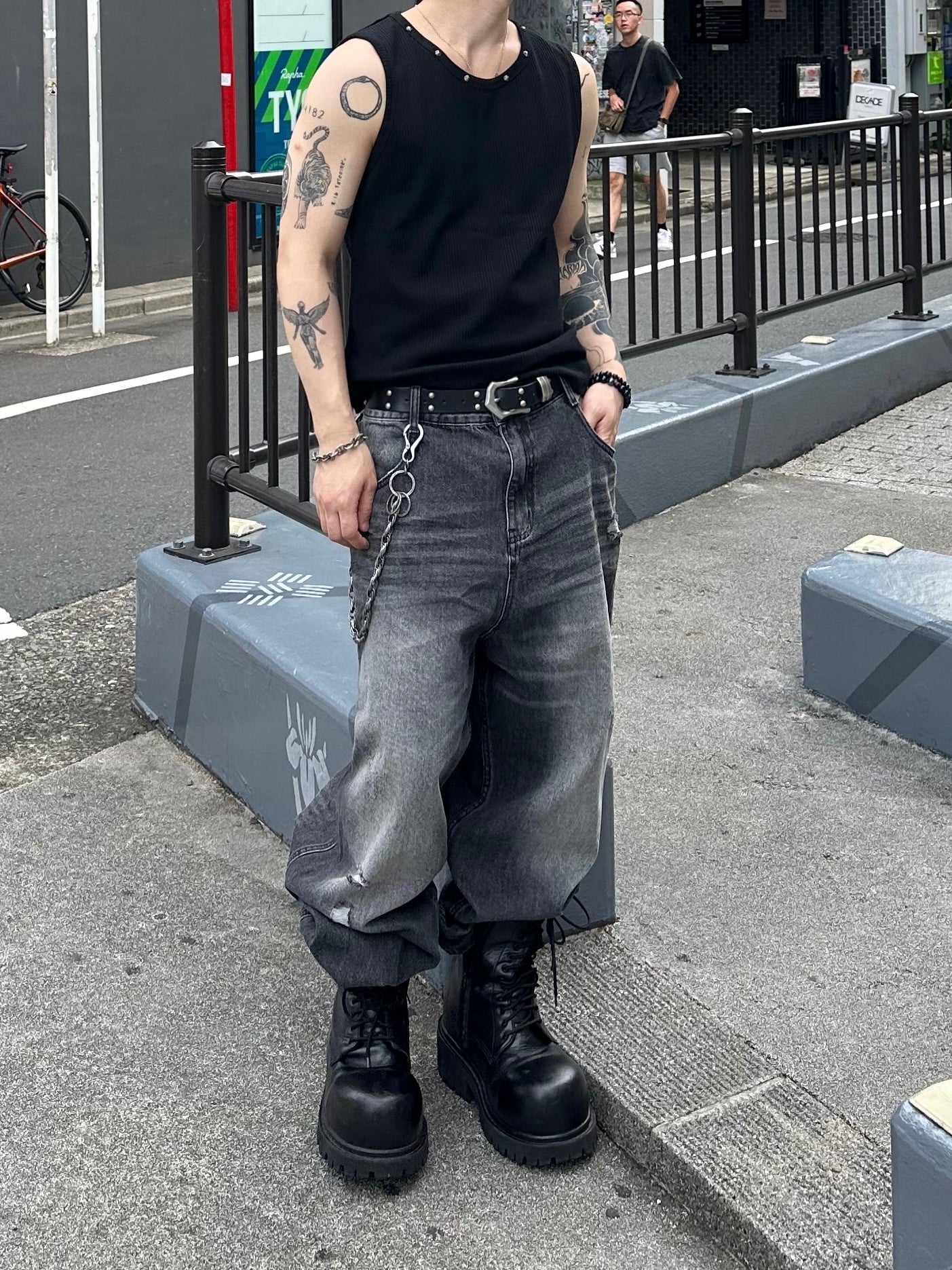 大阪店WEB限定受注制【Chikashitsu +】neck studs tank (3color)