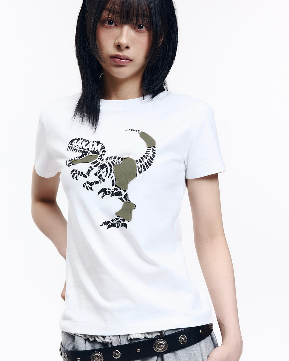 【AAKAM】Dino Patch Half Top