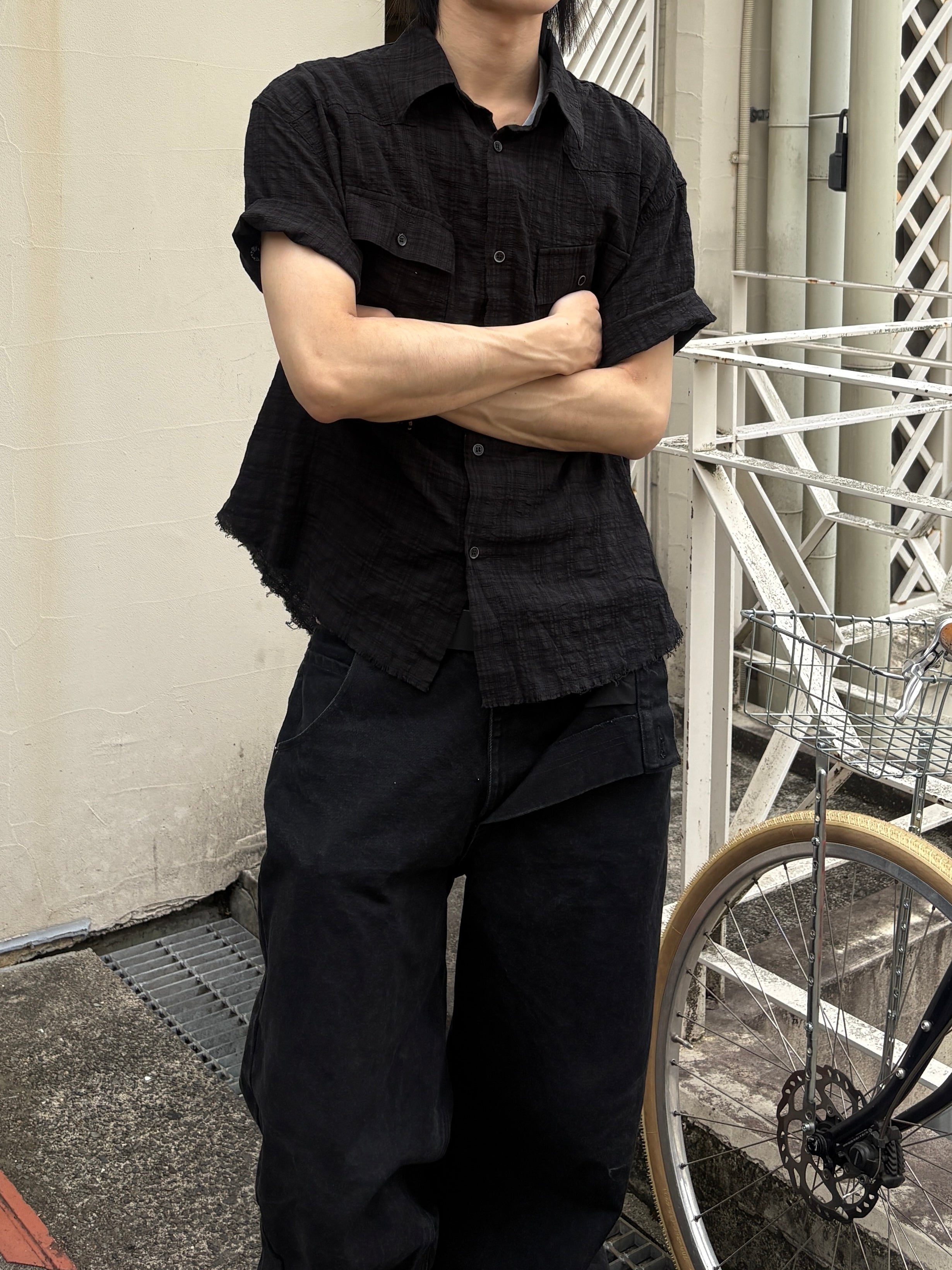受注制【youll】Cut off half sleeve check shirt (3color)