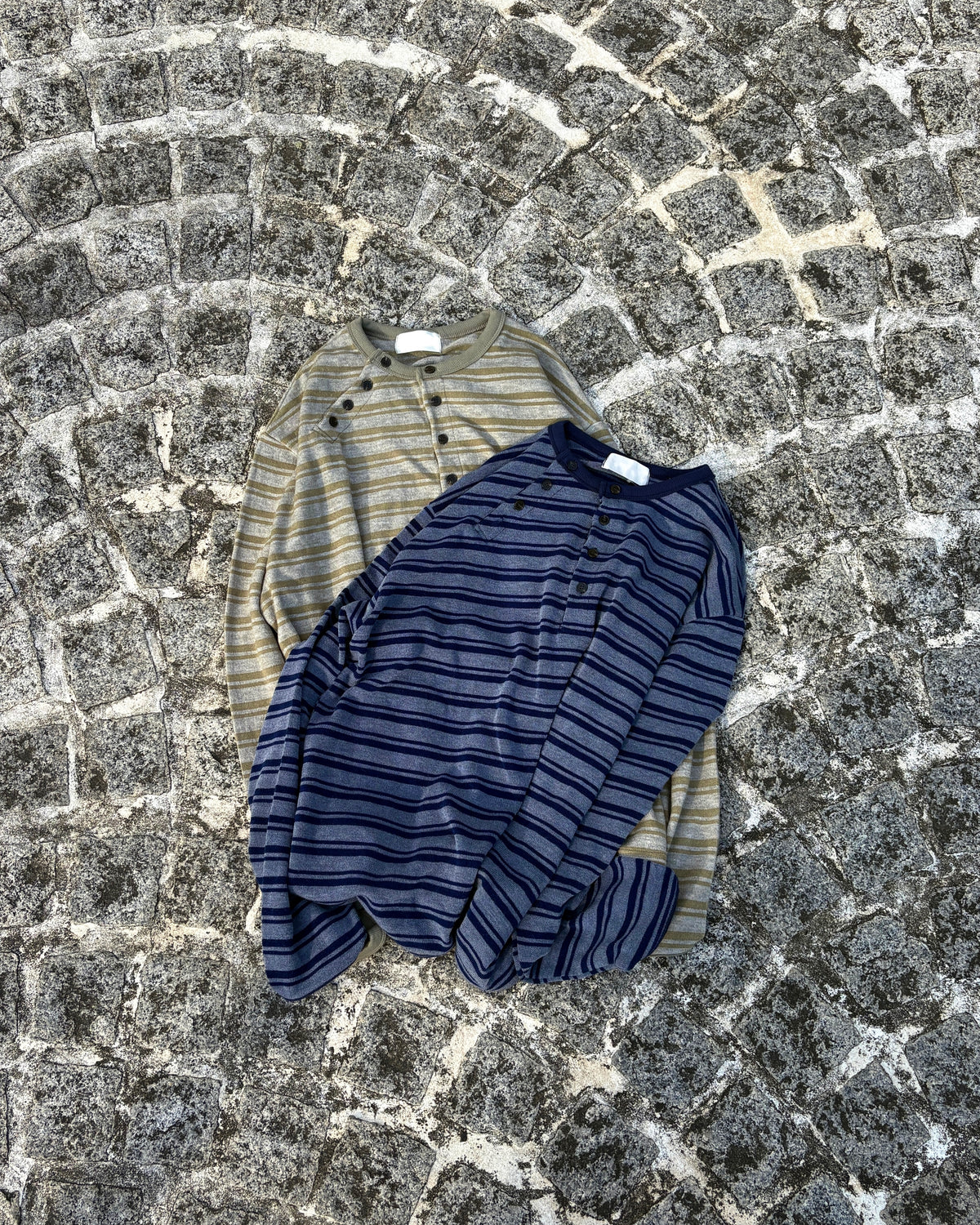 【youll】Asymmetry border henley long sleeve (3color)